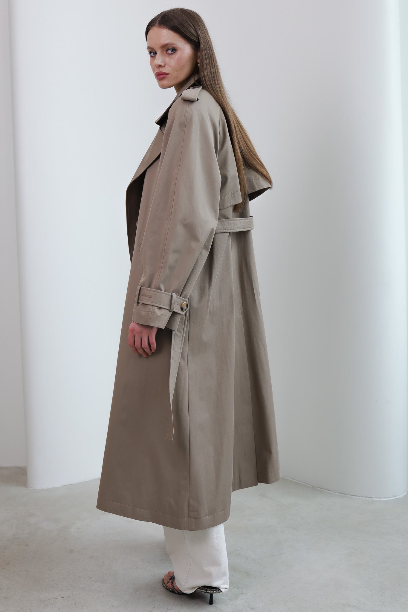 Тренч MILANO MAXI / бежевий