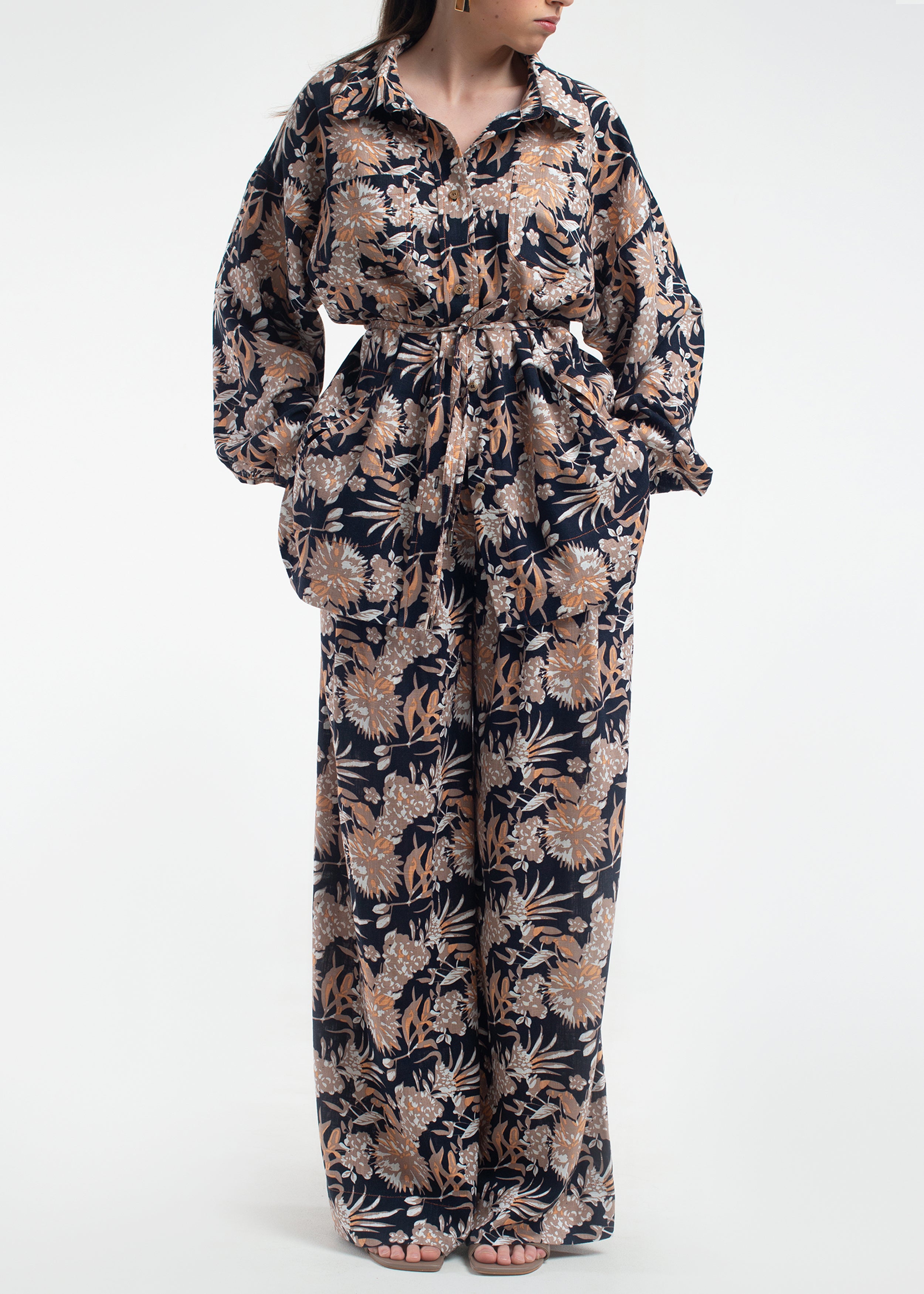 MENTON linen shirt in flower print