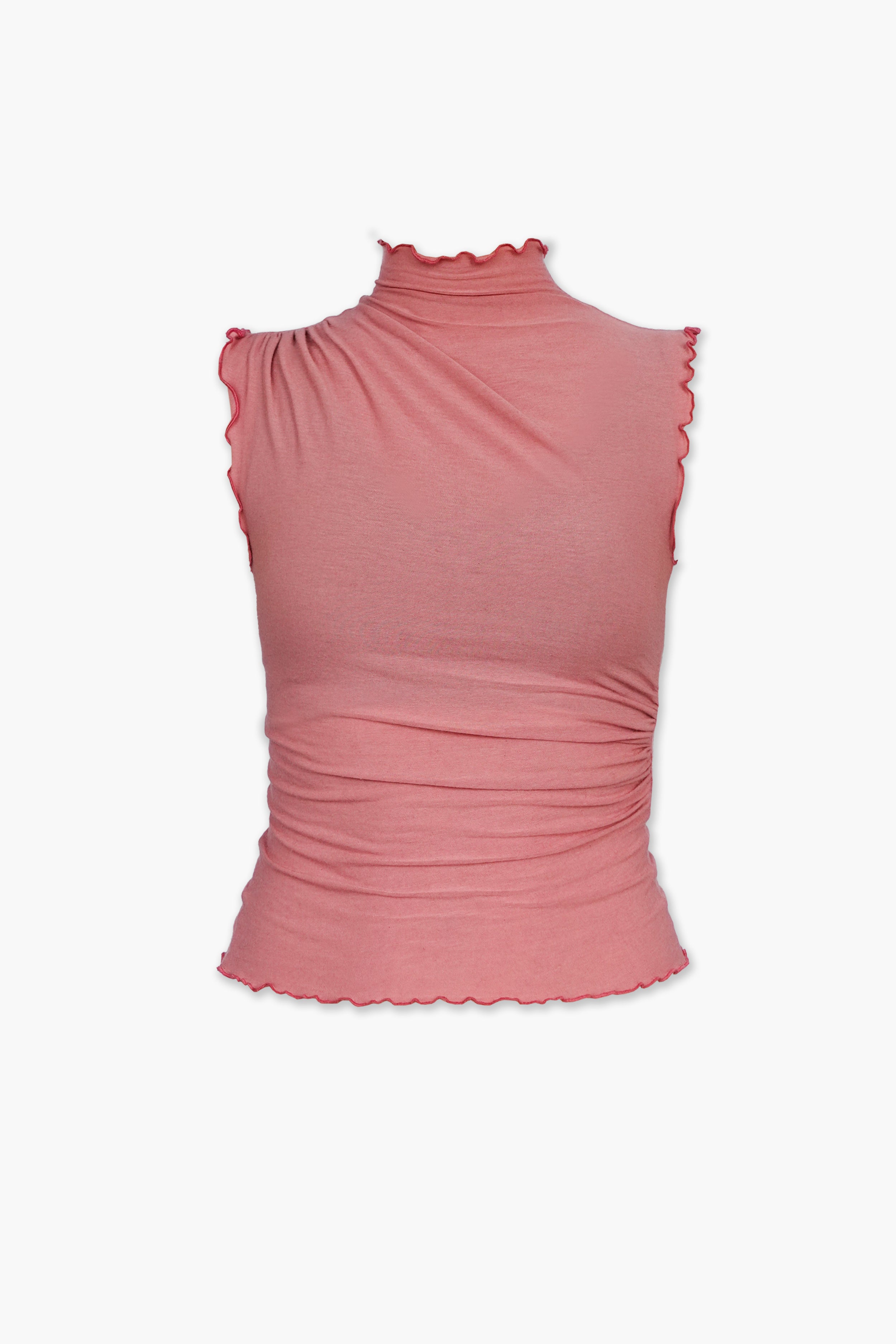 RUFFLE tank top in pink