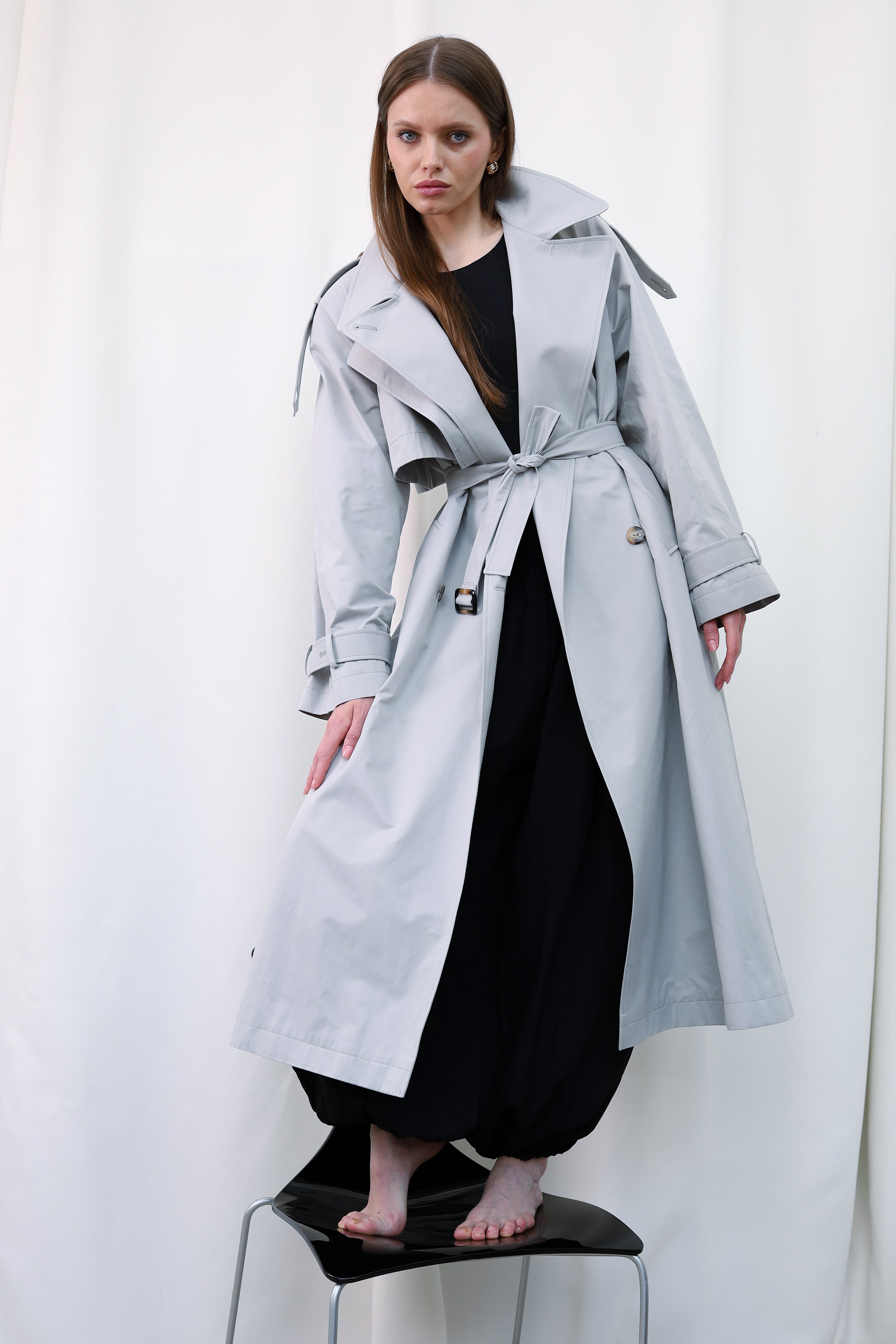 Тренч MILANO MAXI / сірий