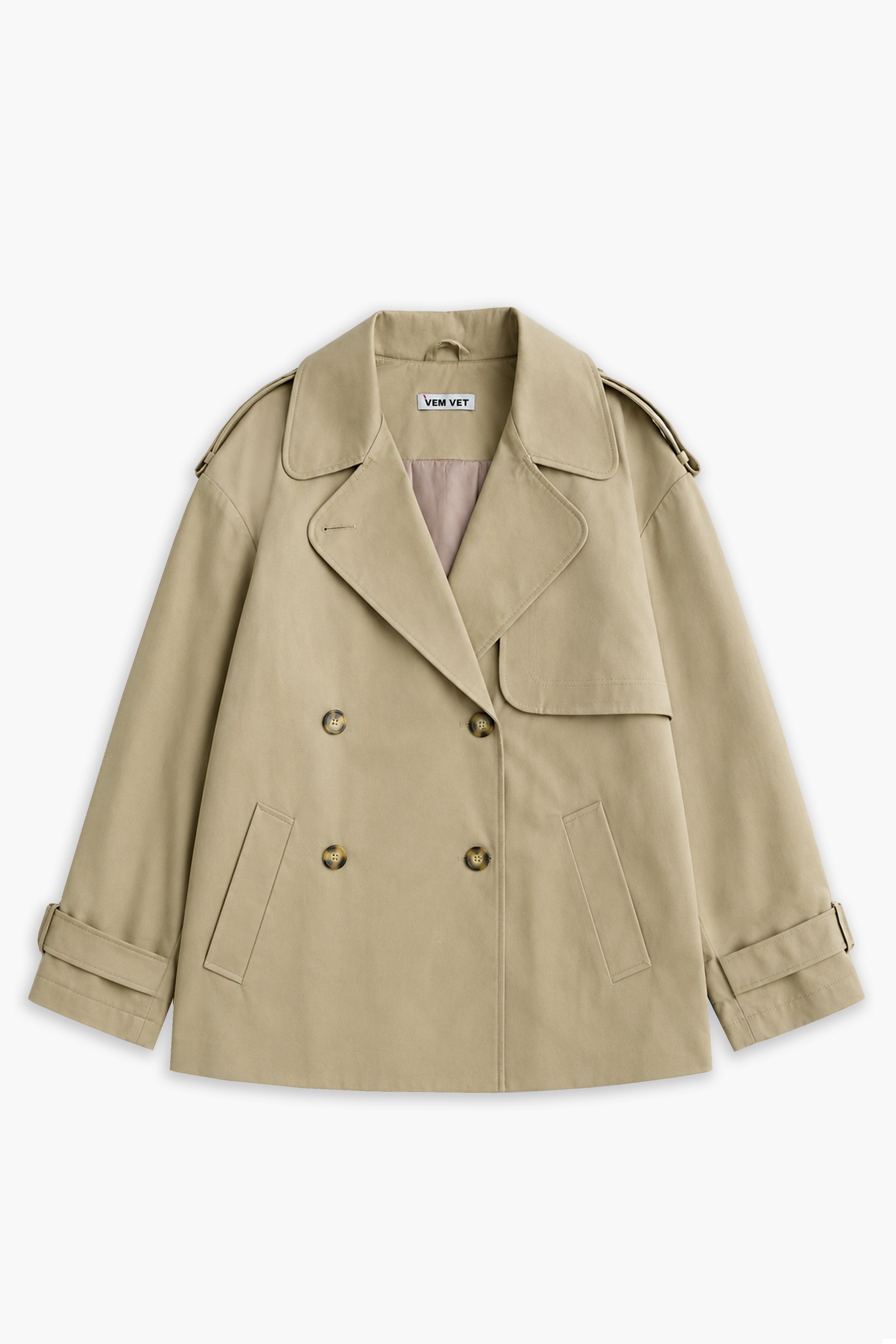 PARIS short trench coat in dark beige