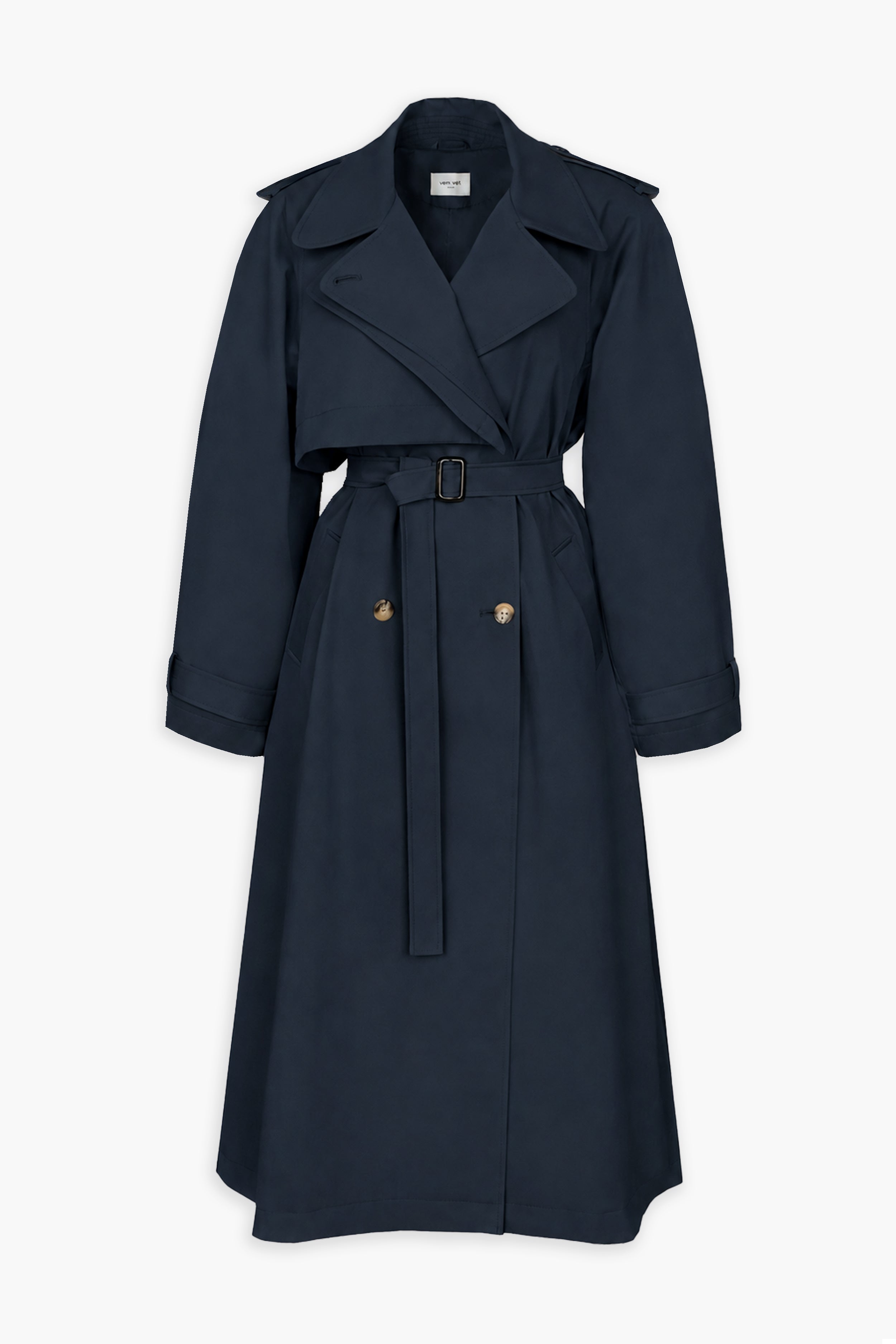 MILANO/maxi trench coat in navy