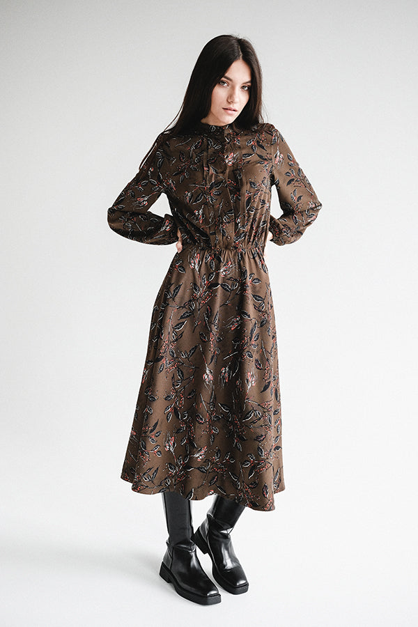 CHLOE midi dress in khaki