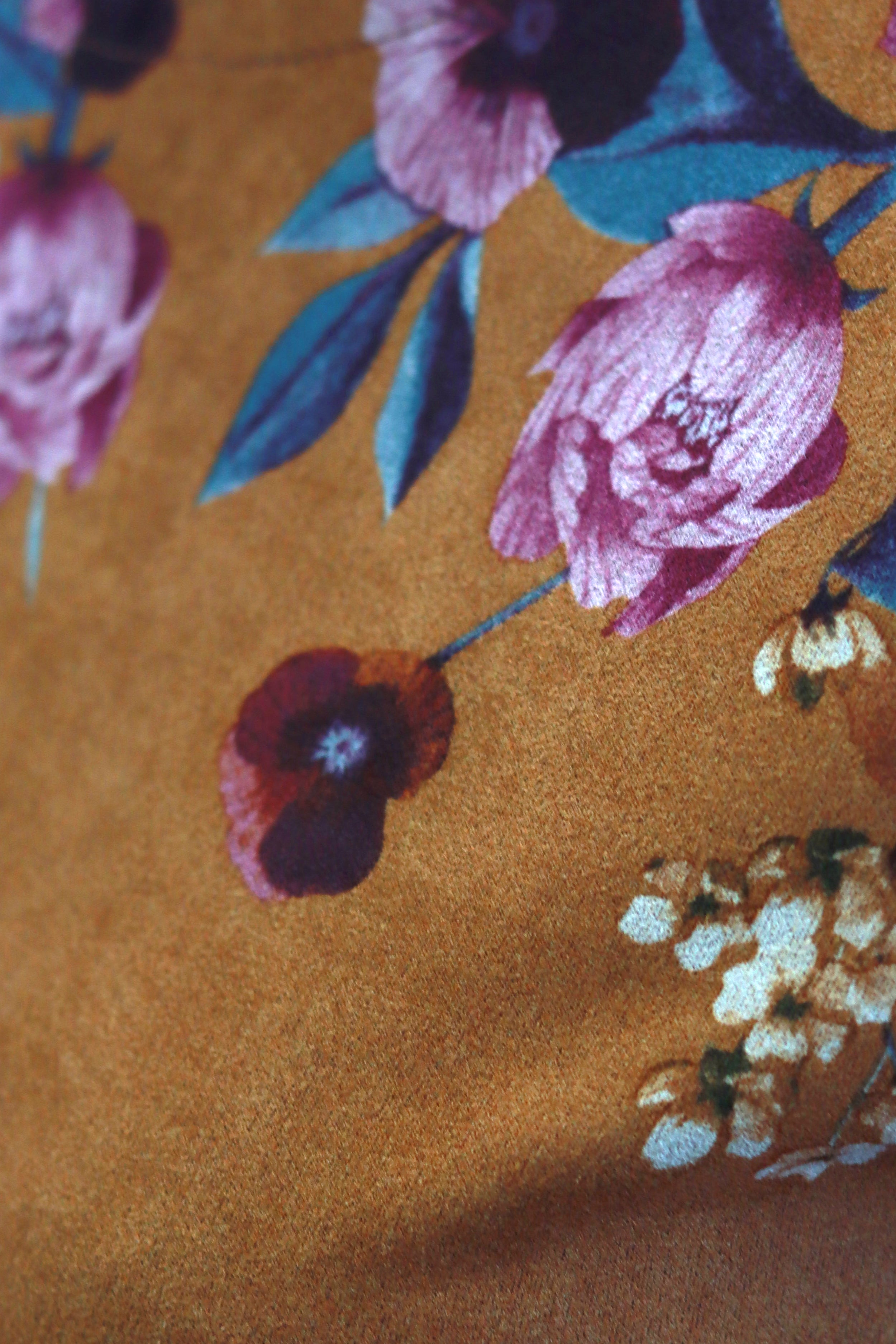 Suede dress Nora in ocher