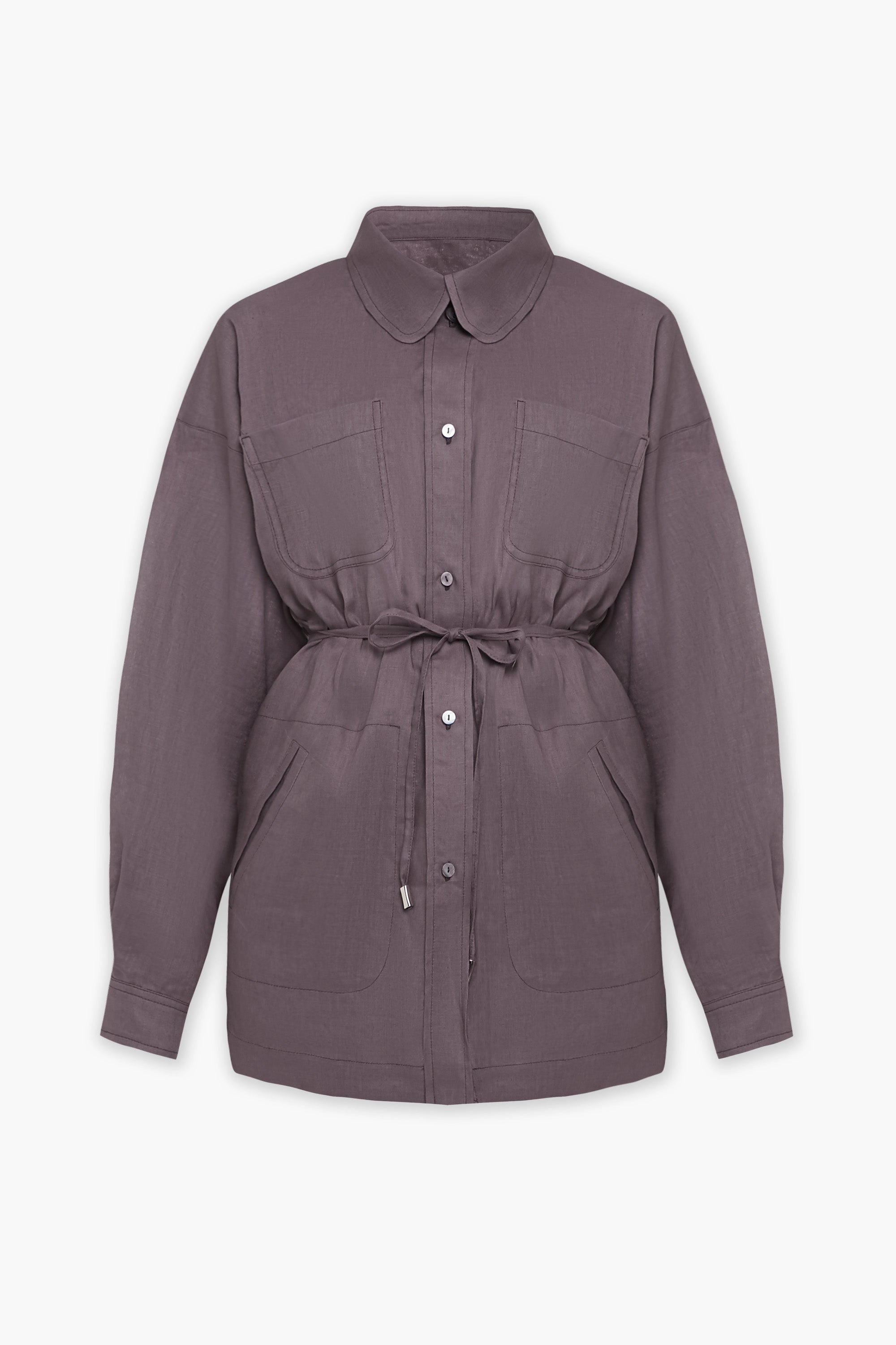 MENTON linen shirt in chocolate