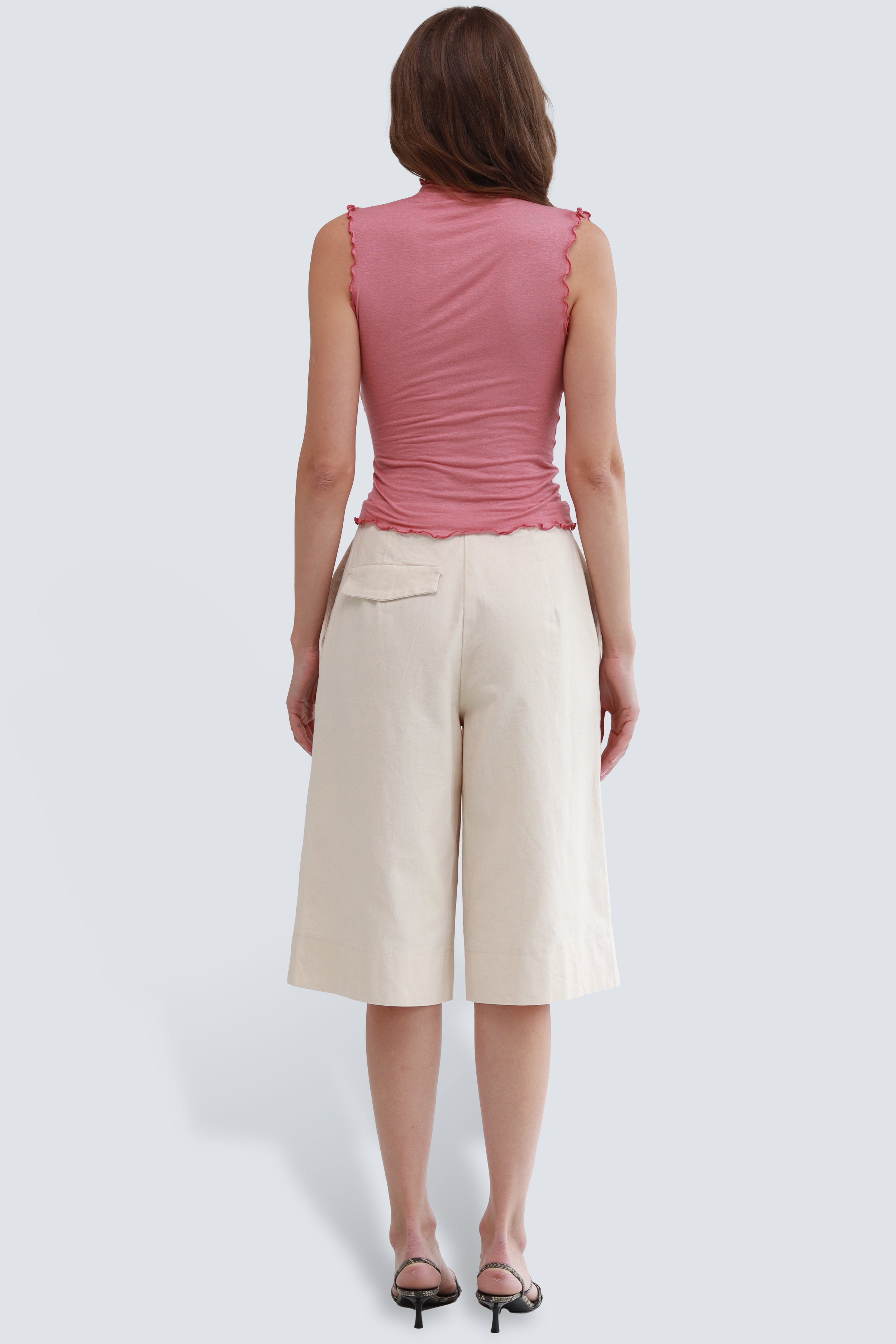 RUFFLE tank top in pink