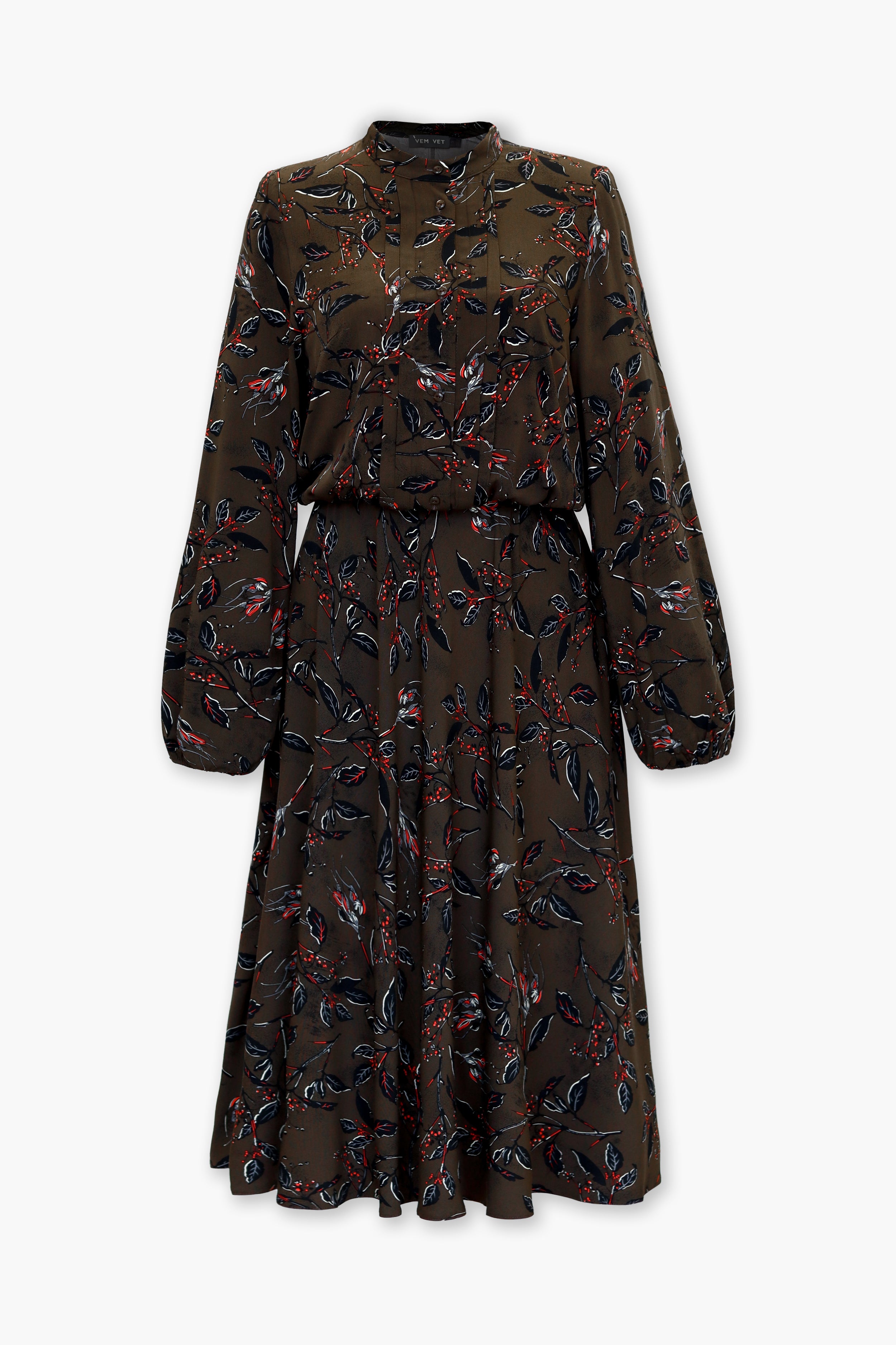 CHLOE midi dress in khaki
