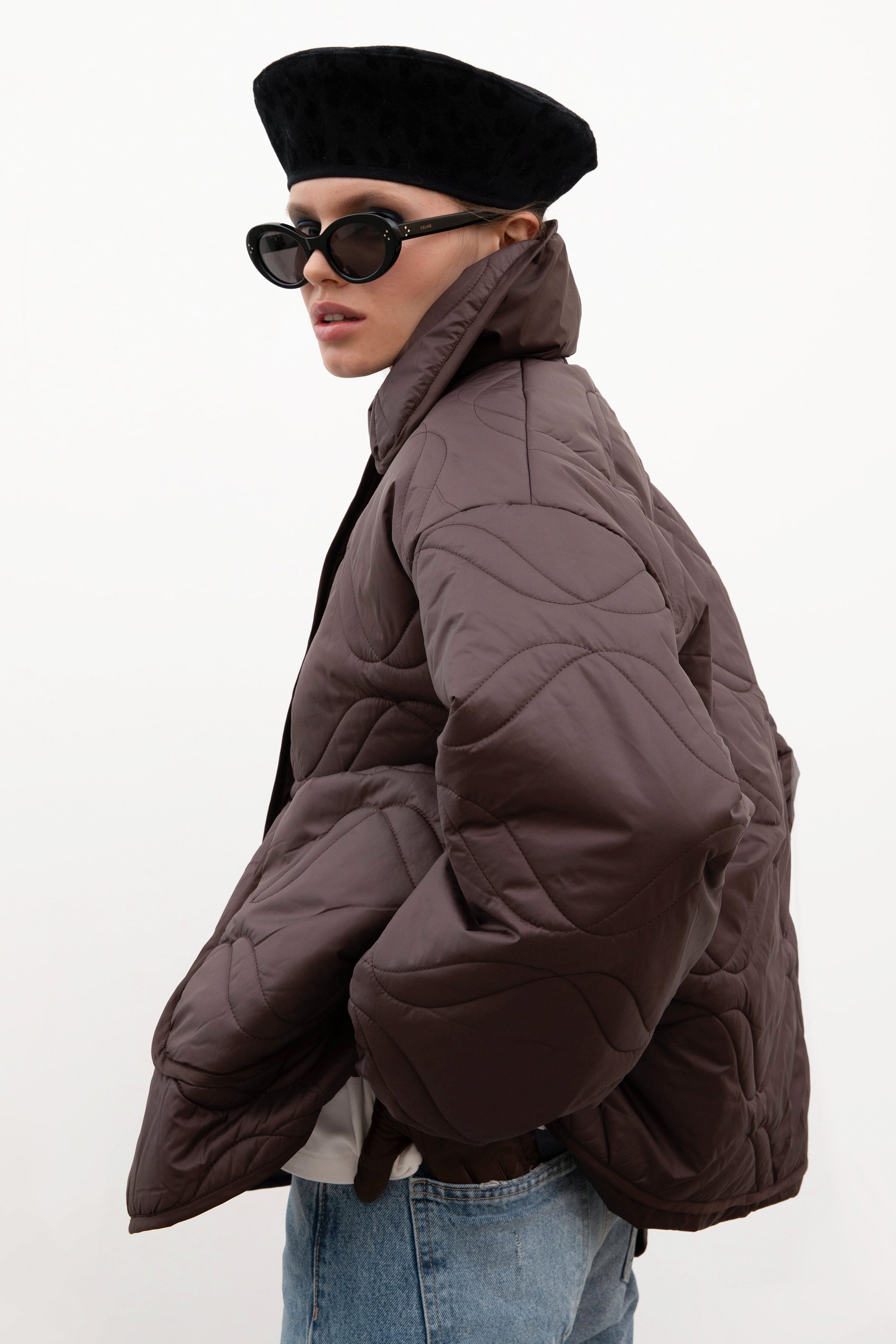 MARIA jacket in deep red wine