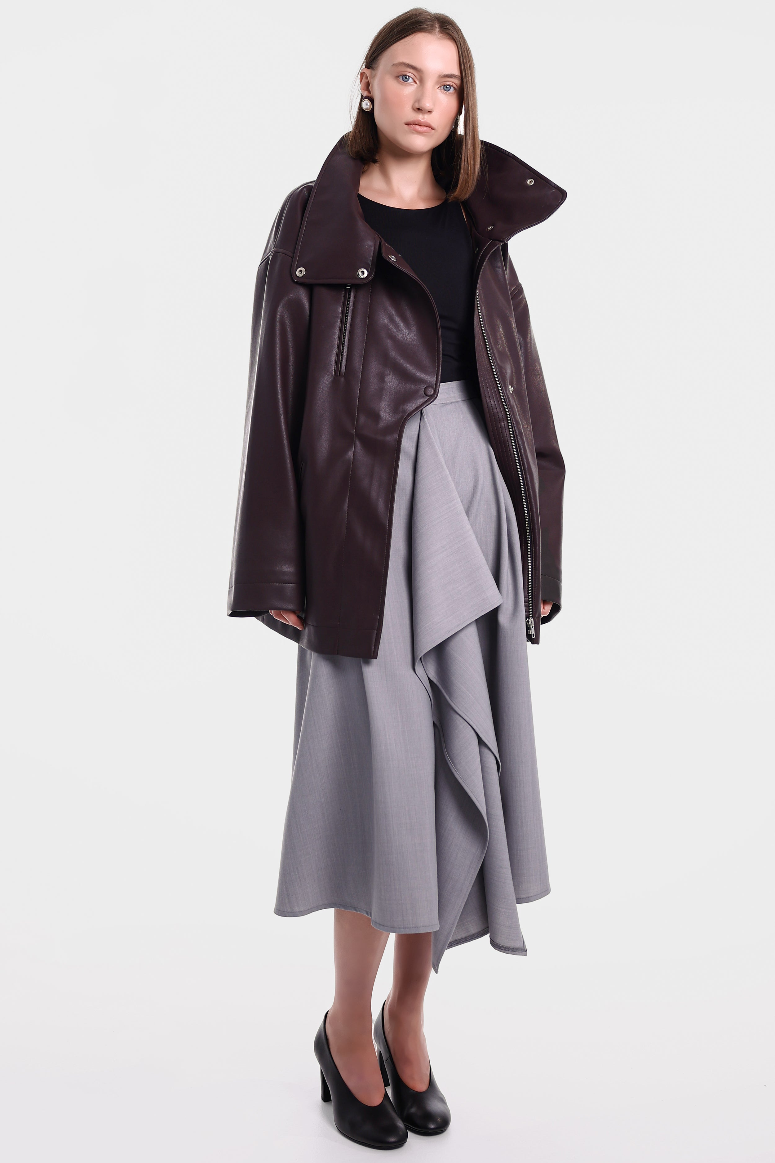 CAROLINE jacket in brushed burgundy