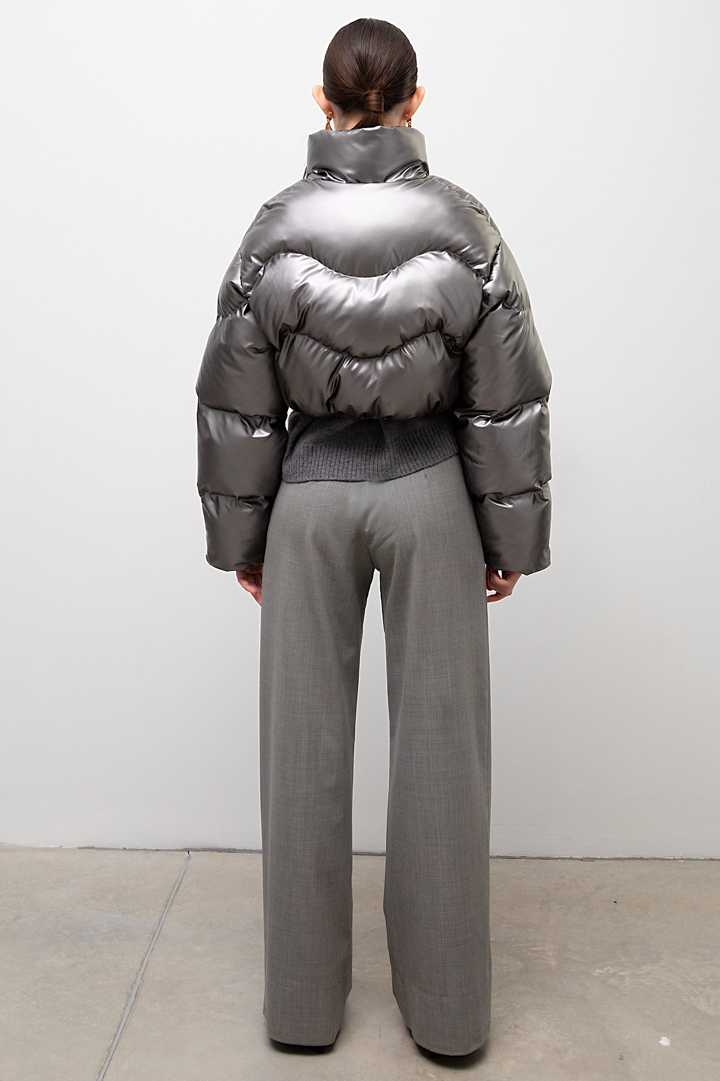 BABY puffer jacket in silver