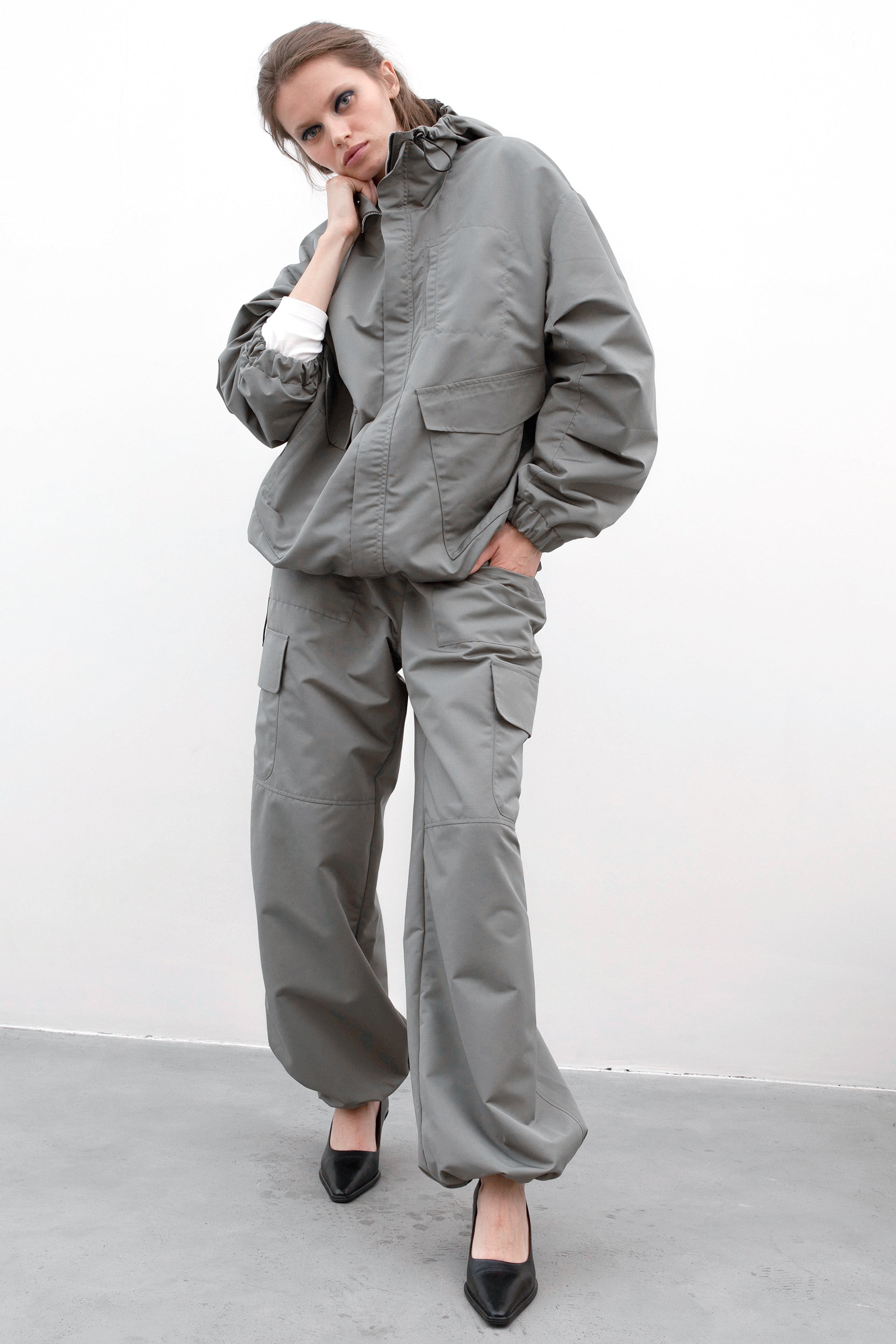 RAIN jacket in green grey