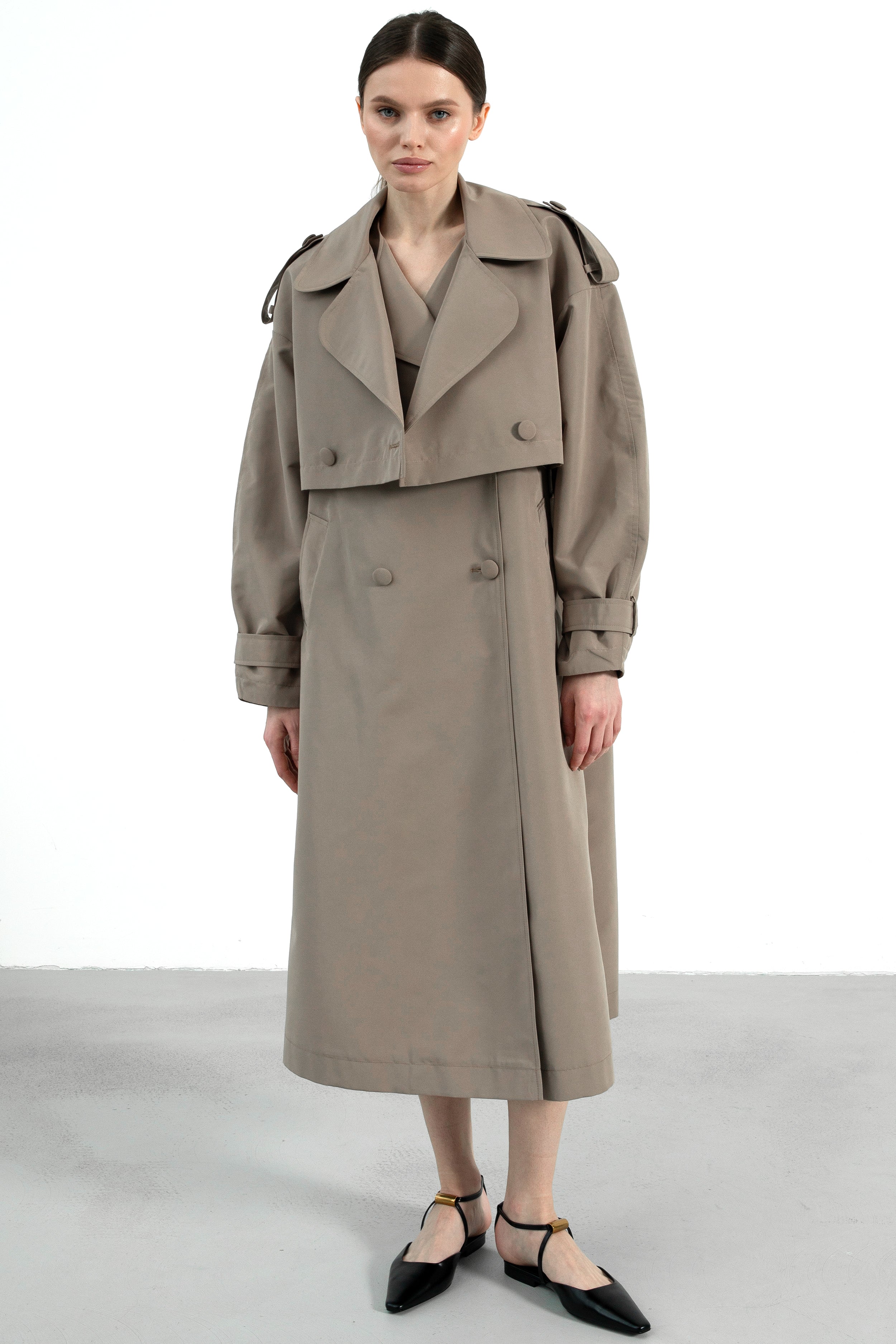 BERGEN trench coat in taupe