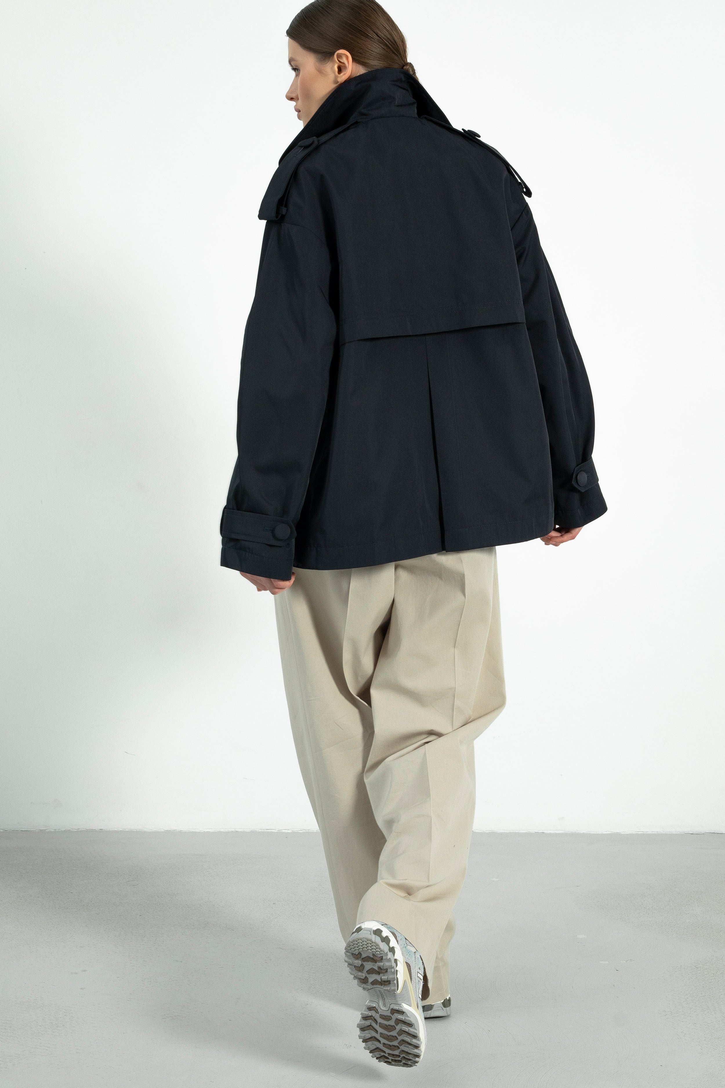 PARIS short trench coat in navy