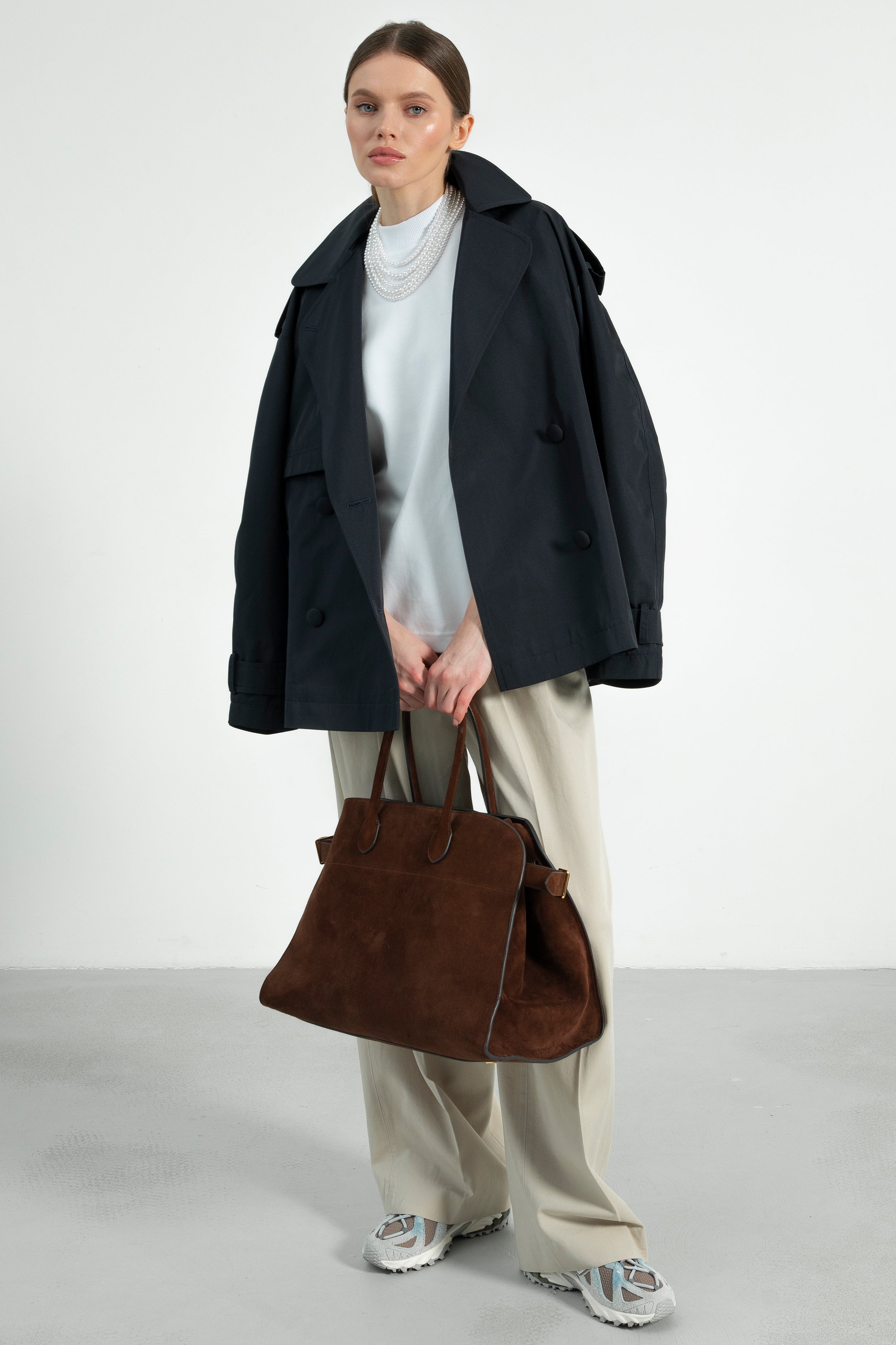 PARIS short trench coat in navy