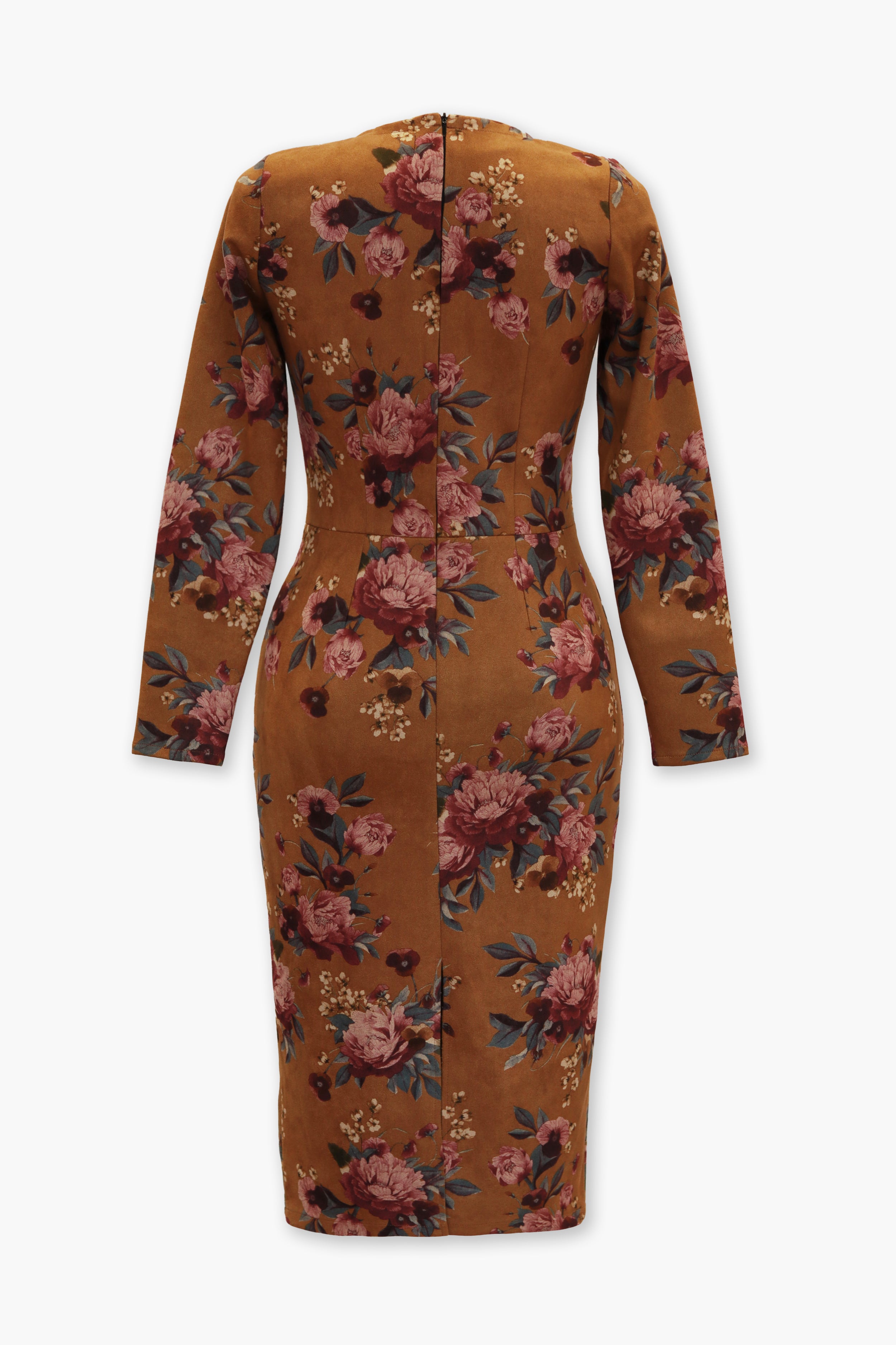 Suede dress Nora in ocher