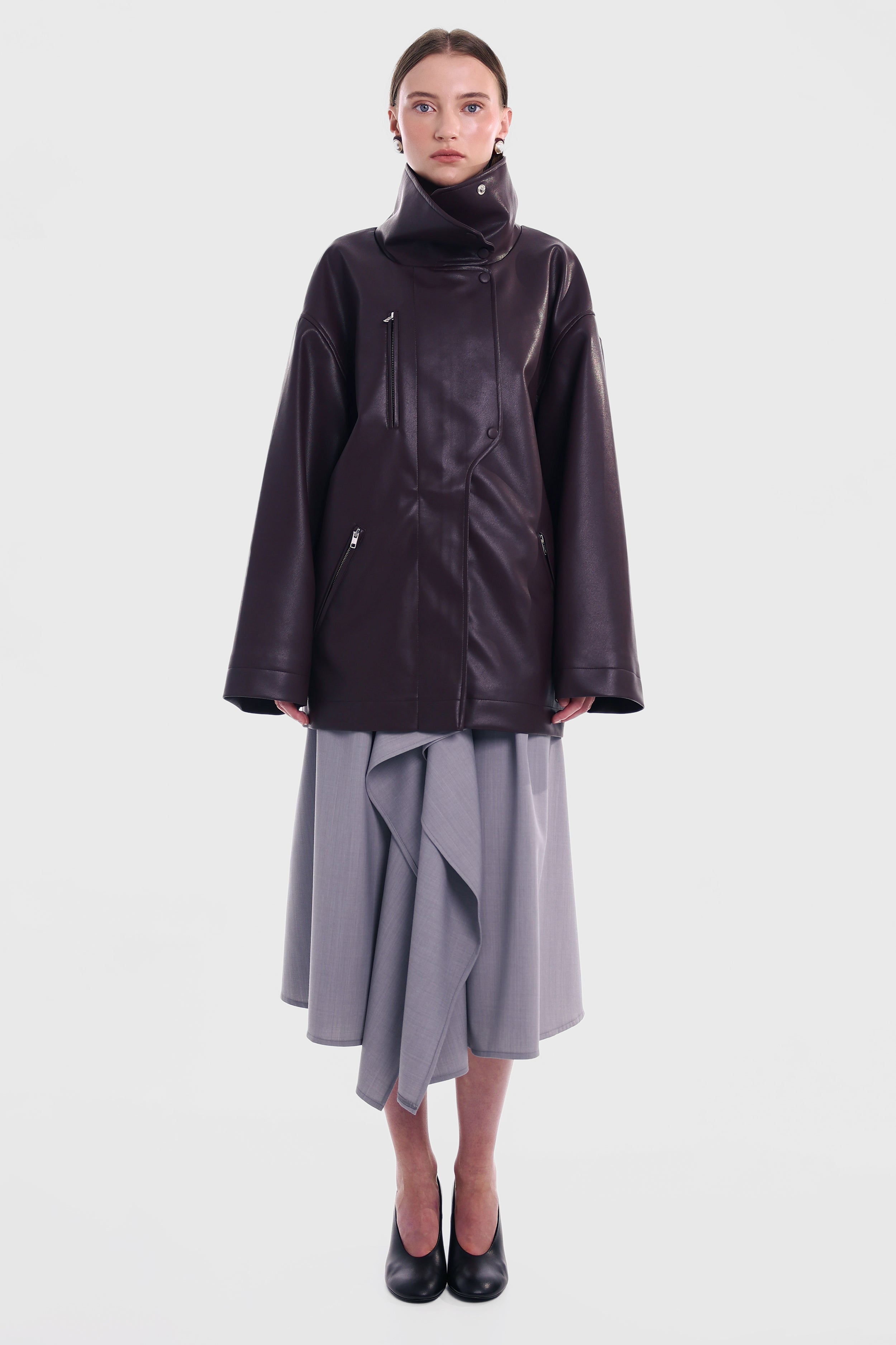 CAROLINE jacket in brushed burgundy