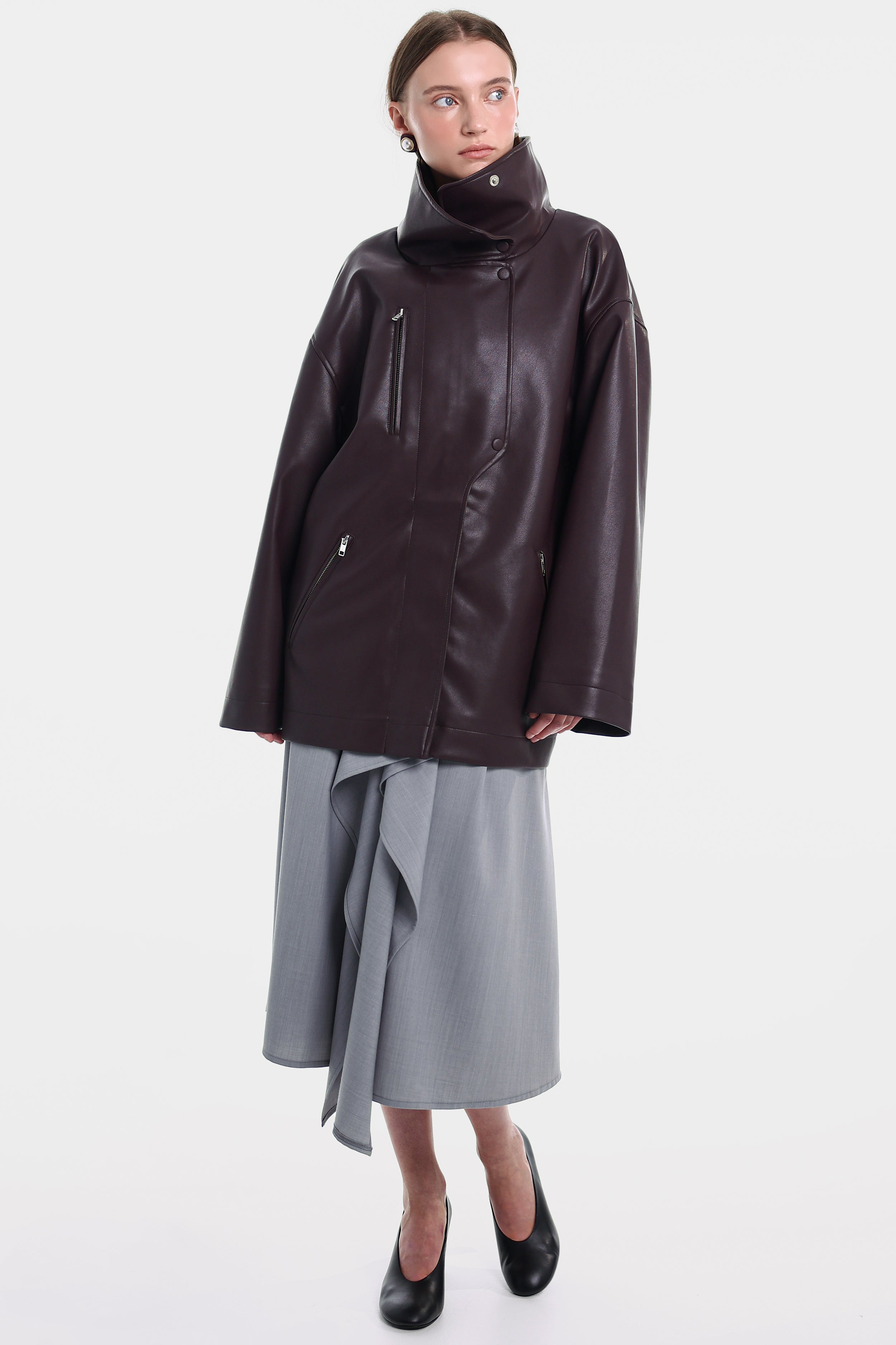 CAROLINE jacket in brushed burgundy