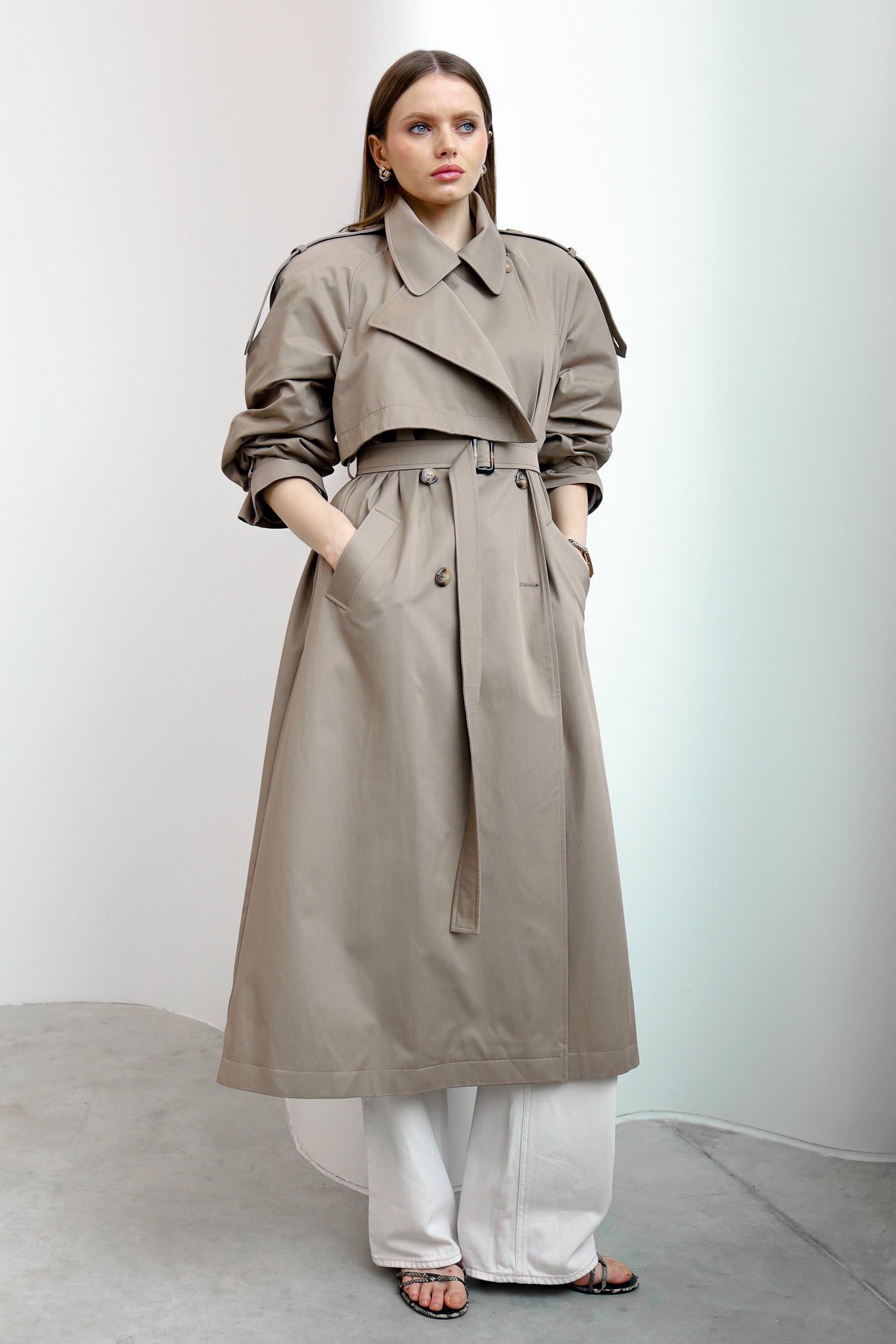 Тренч MILANO MAXI / бежевий