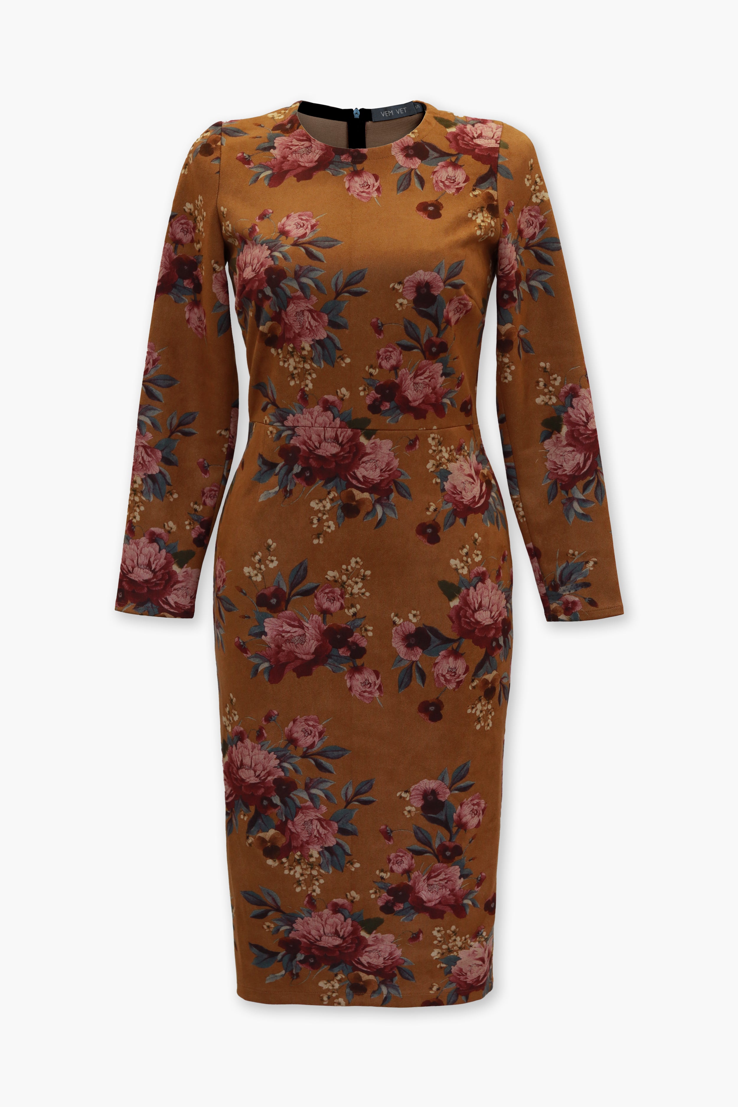 Suede dress Nora in ocher