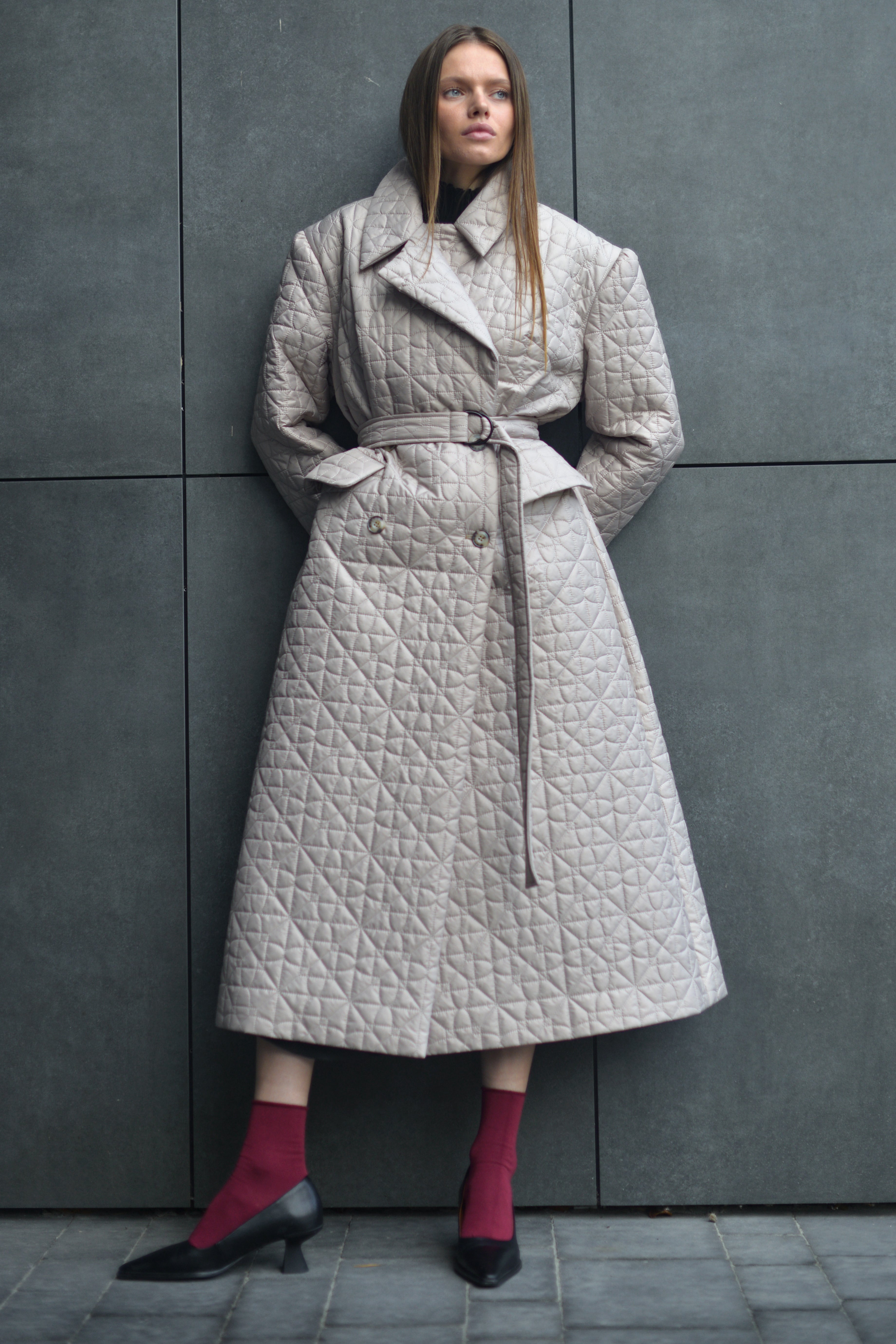 FREJA maxi coat in ivory