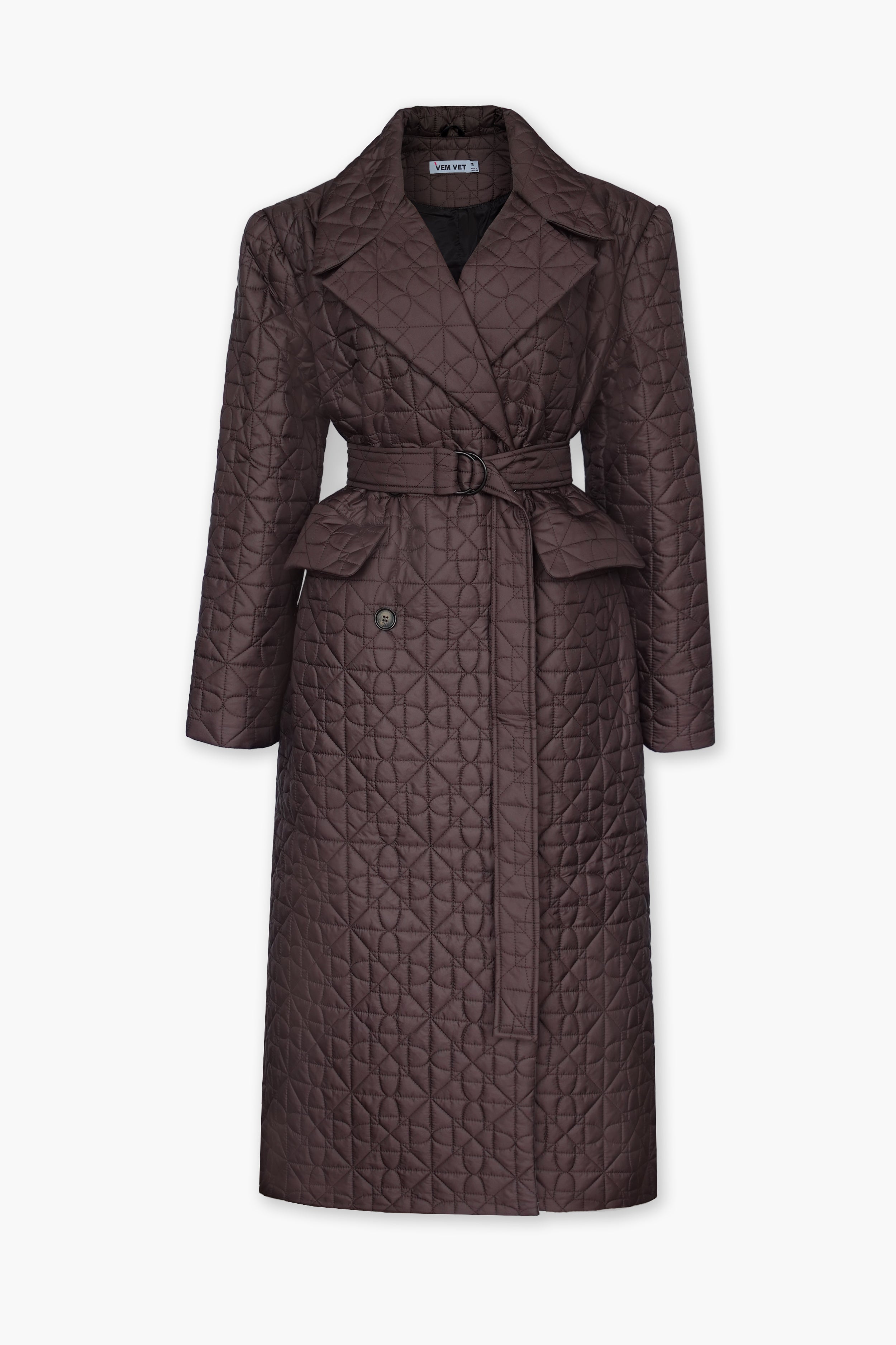 FREJA maxi coat in deep wine red
