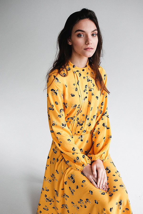 CHLOE midi dress in yellow