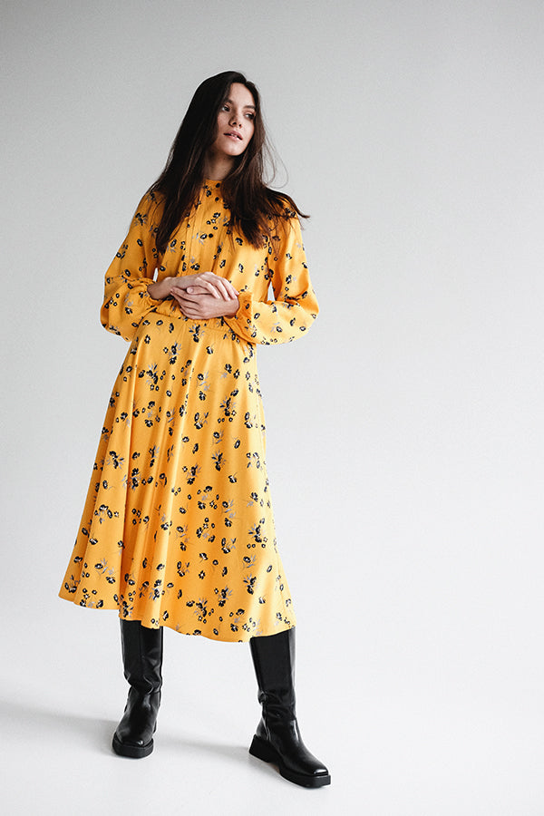 Midi dress Chloe in yellow