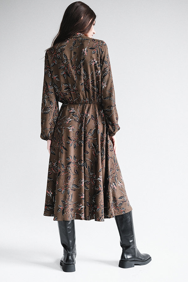 CHLOE midi dress in khaki