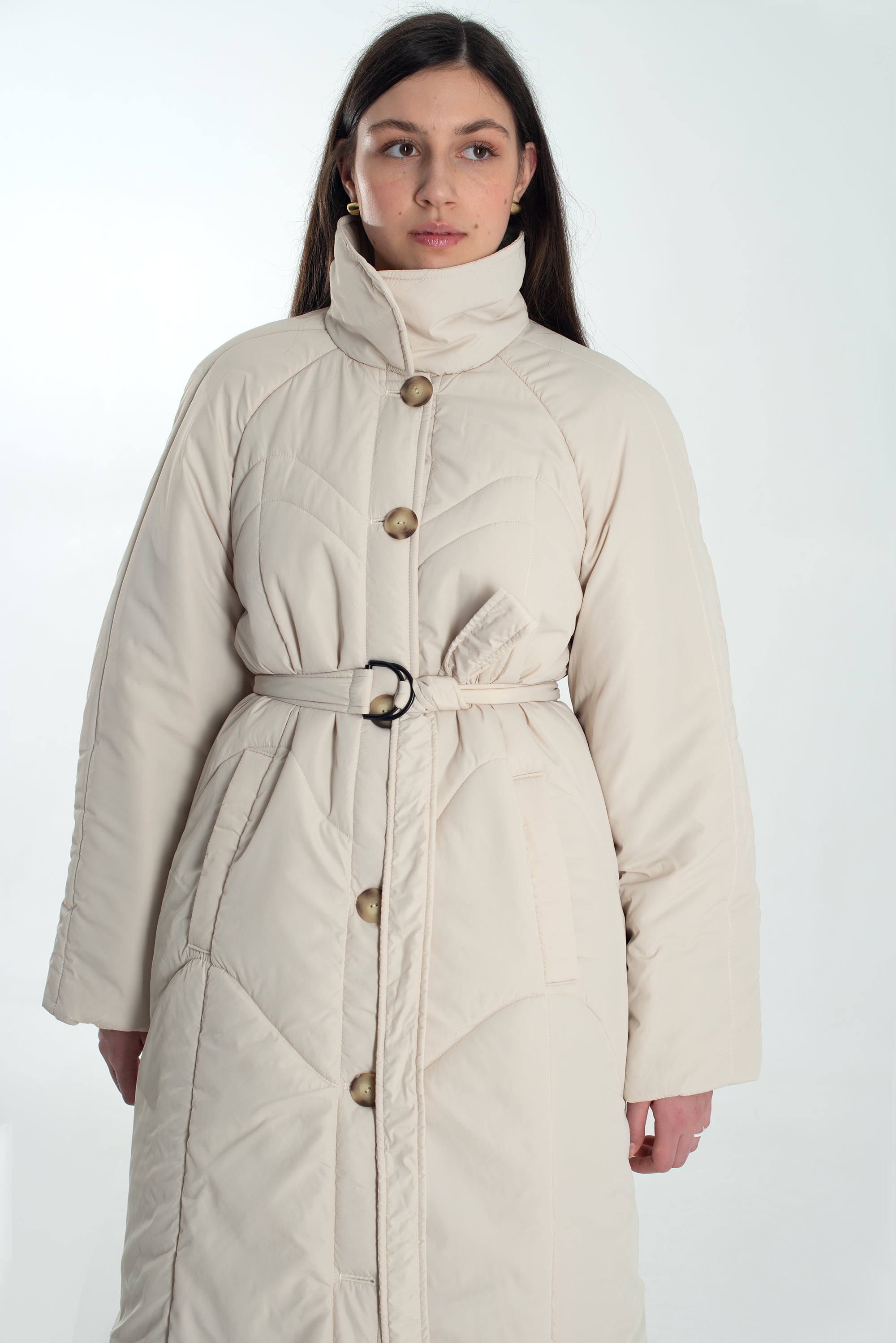 OSLO maxi coat in ivory