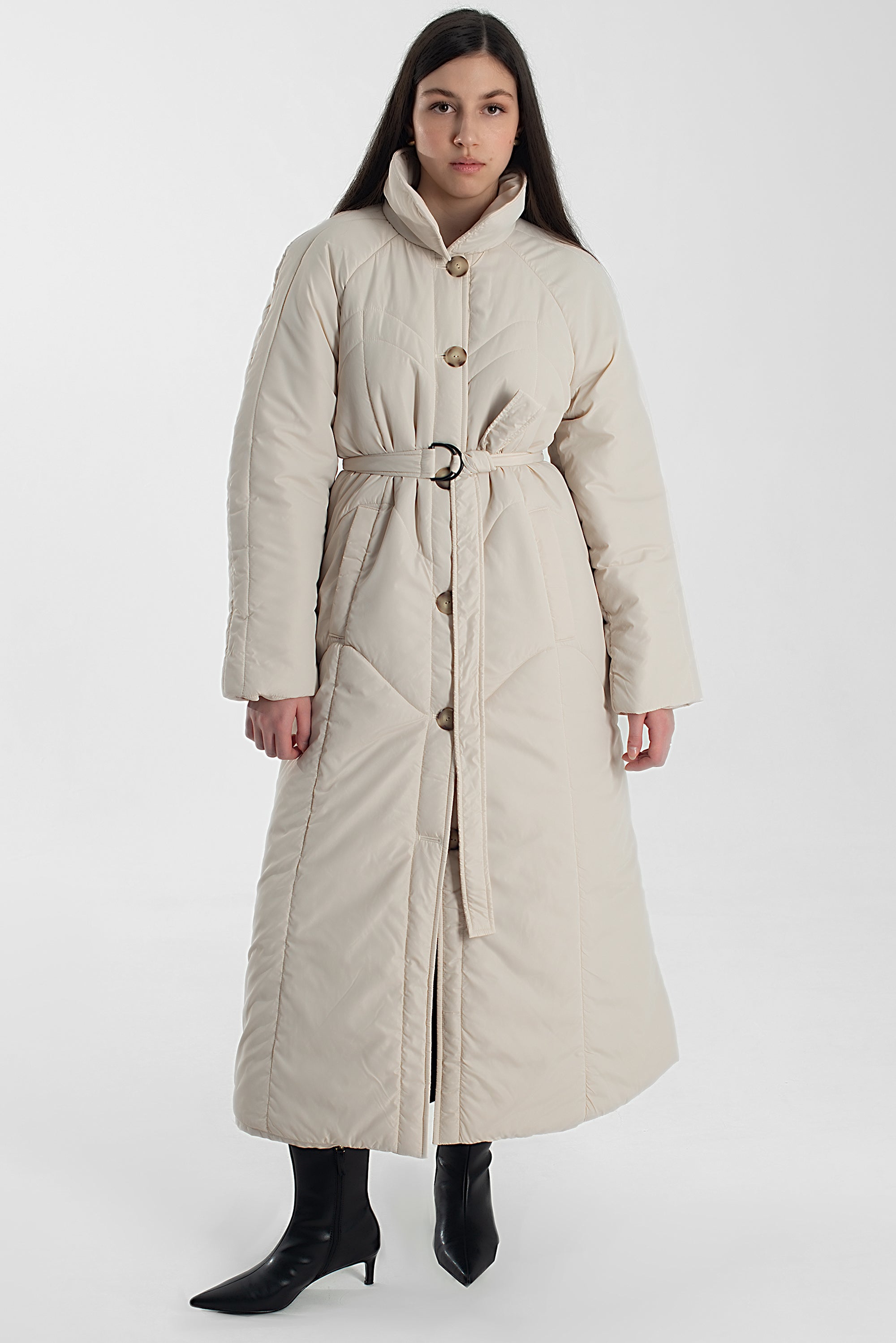 OSLO maxi coat in ivory