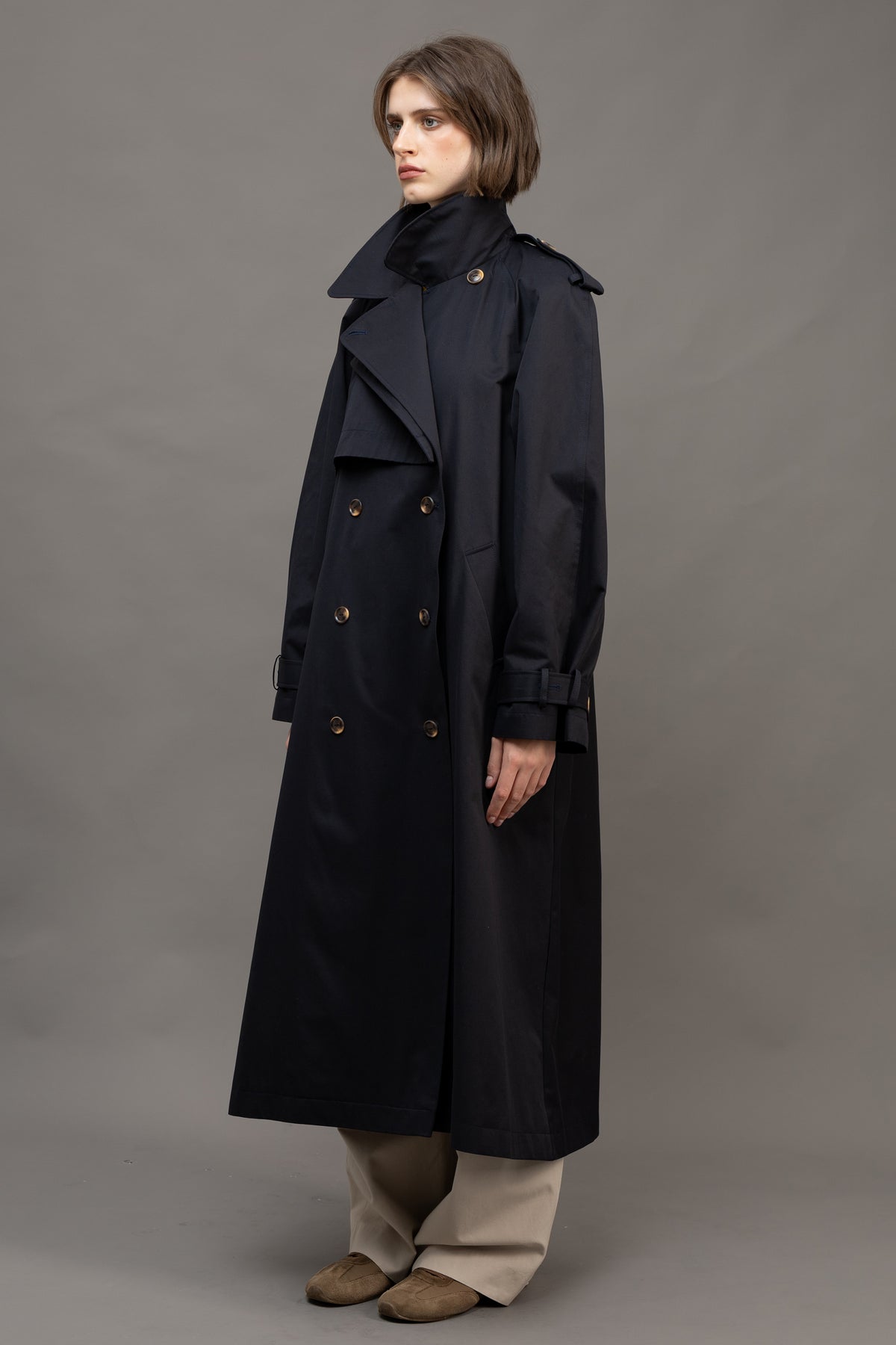 Тренч MILANO MAXI / темний синій