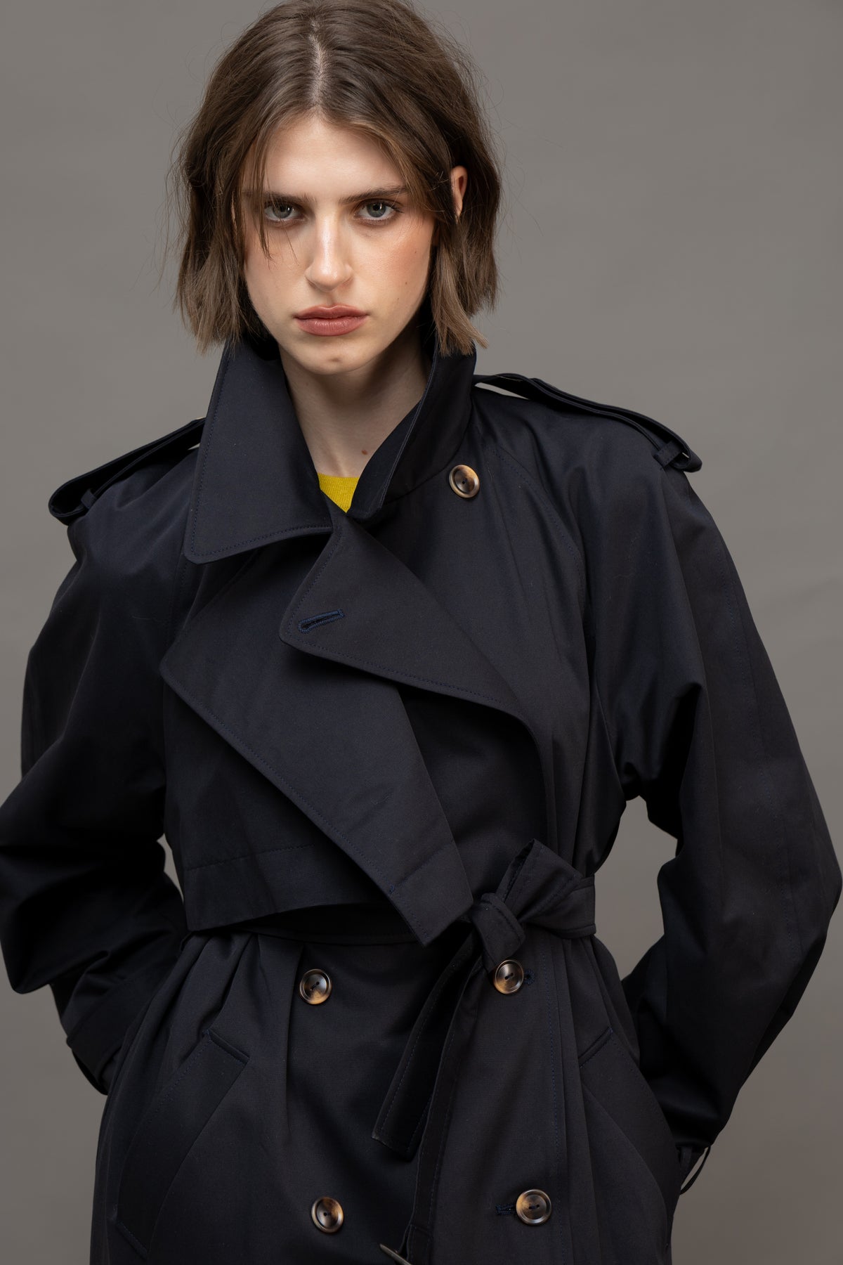 Тренч MILANO MAXI / темний синій