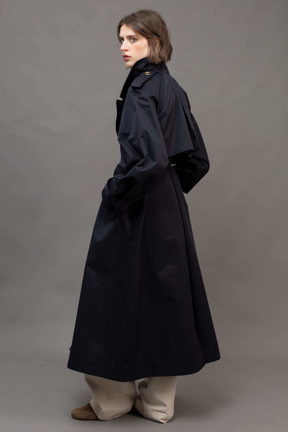 Тренч MILANO MAXI / темний синій