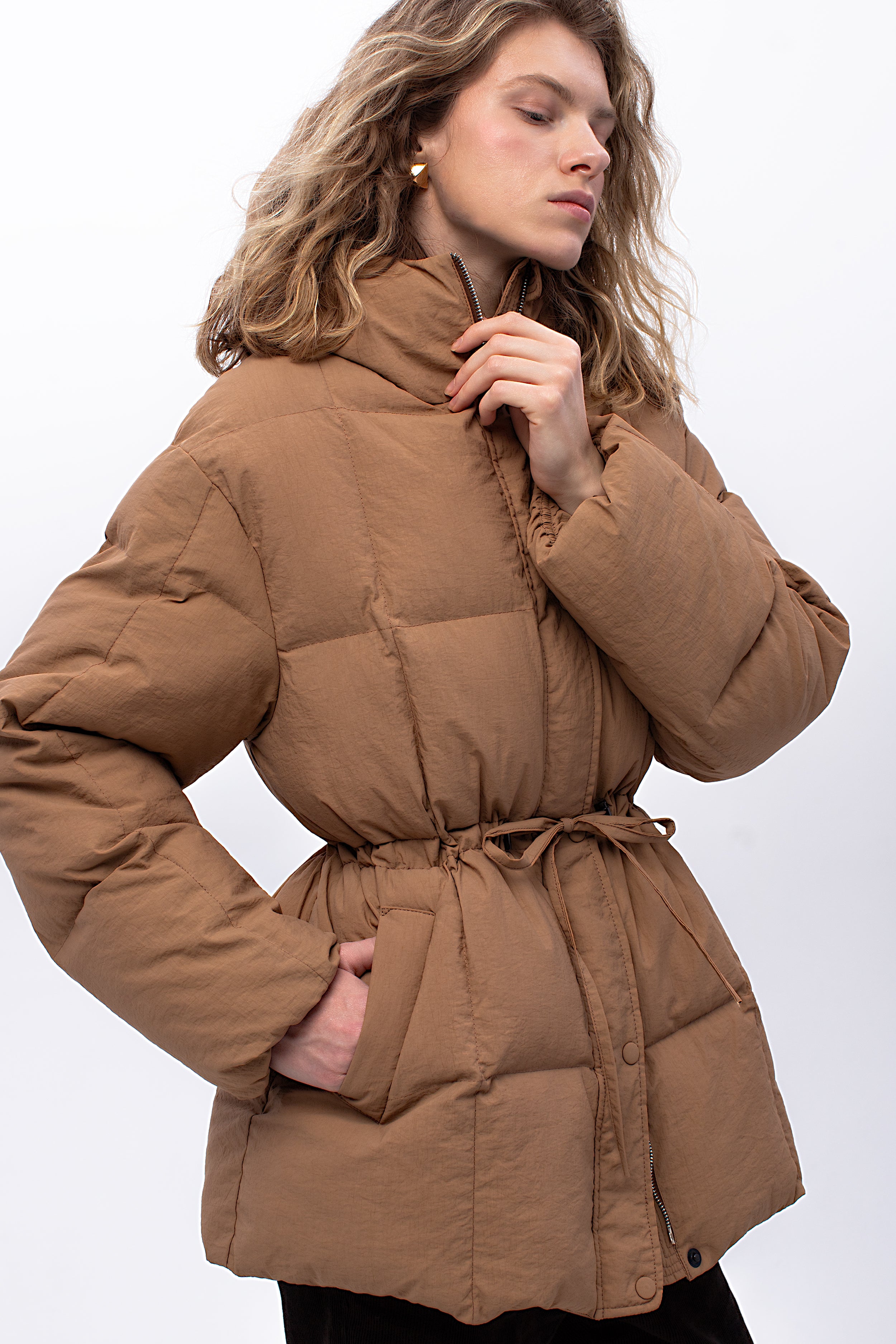 RONNE puffer jacket in sand
