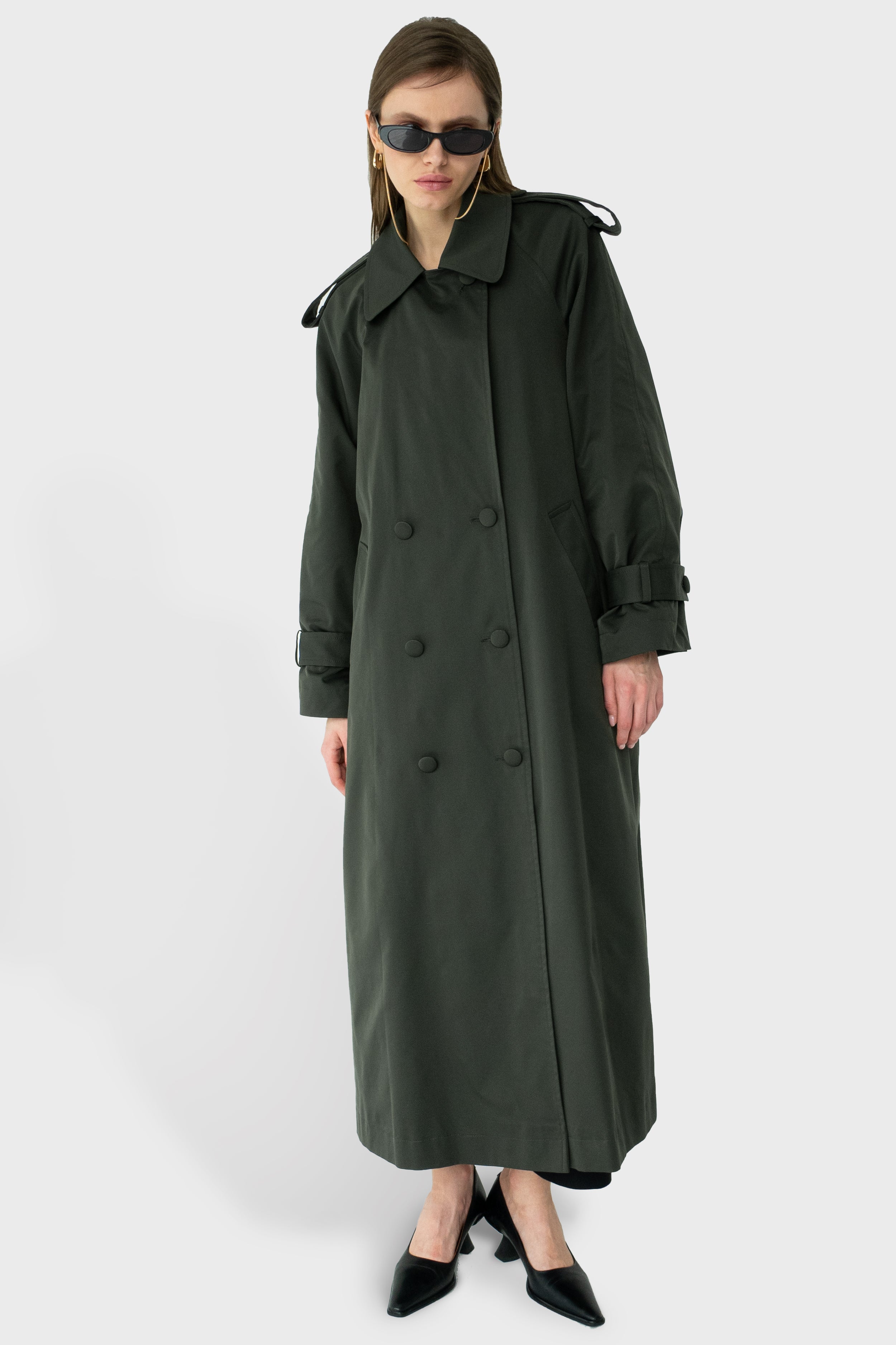 AMSTERDAM trench coat / forest green