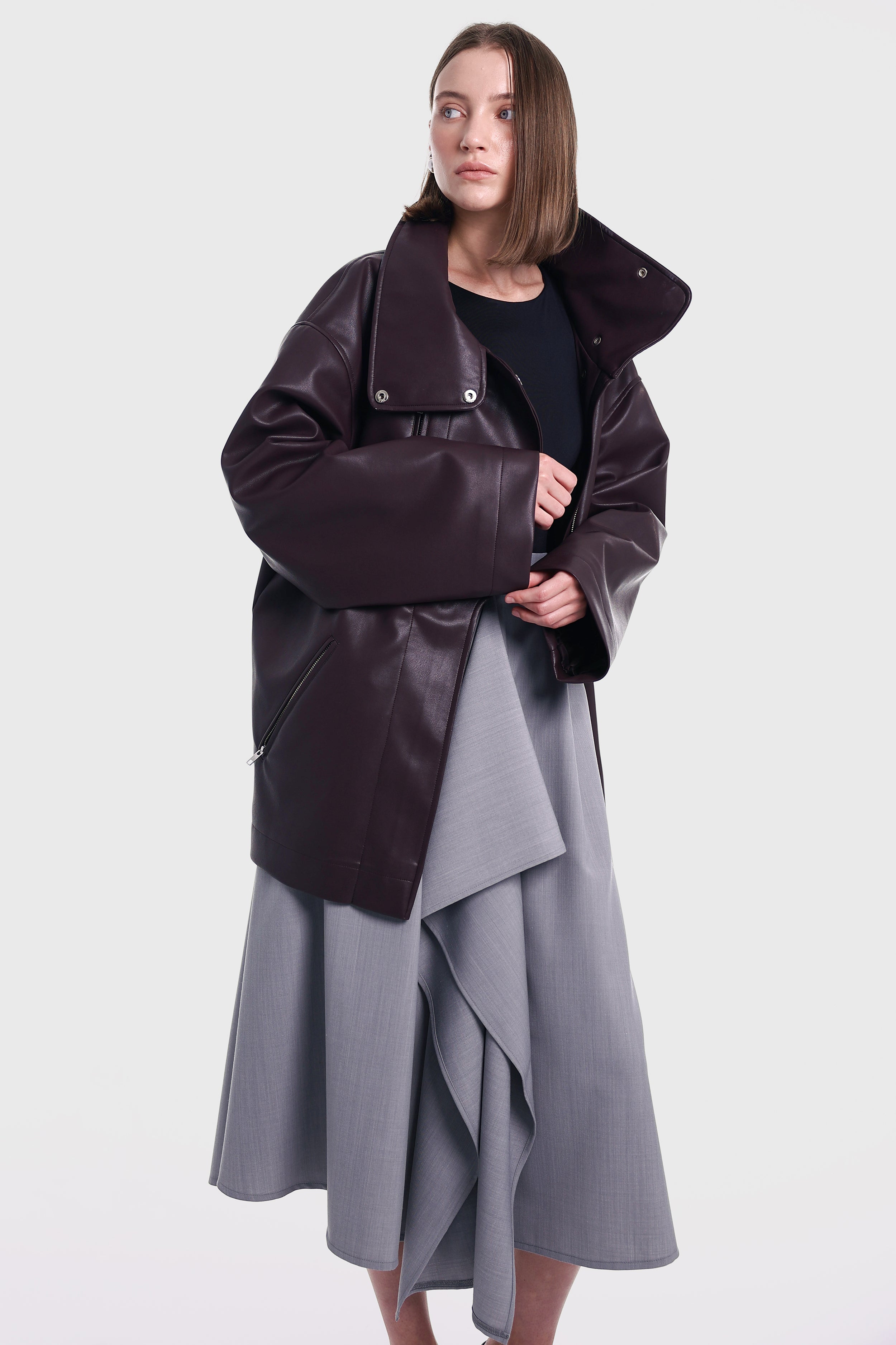 CAROLINE jacket in brushed burgundy