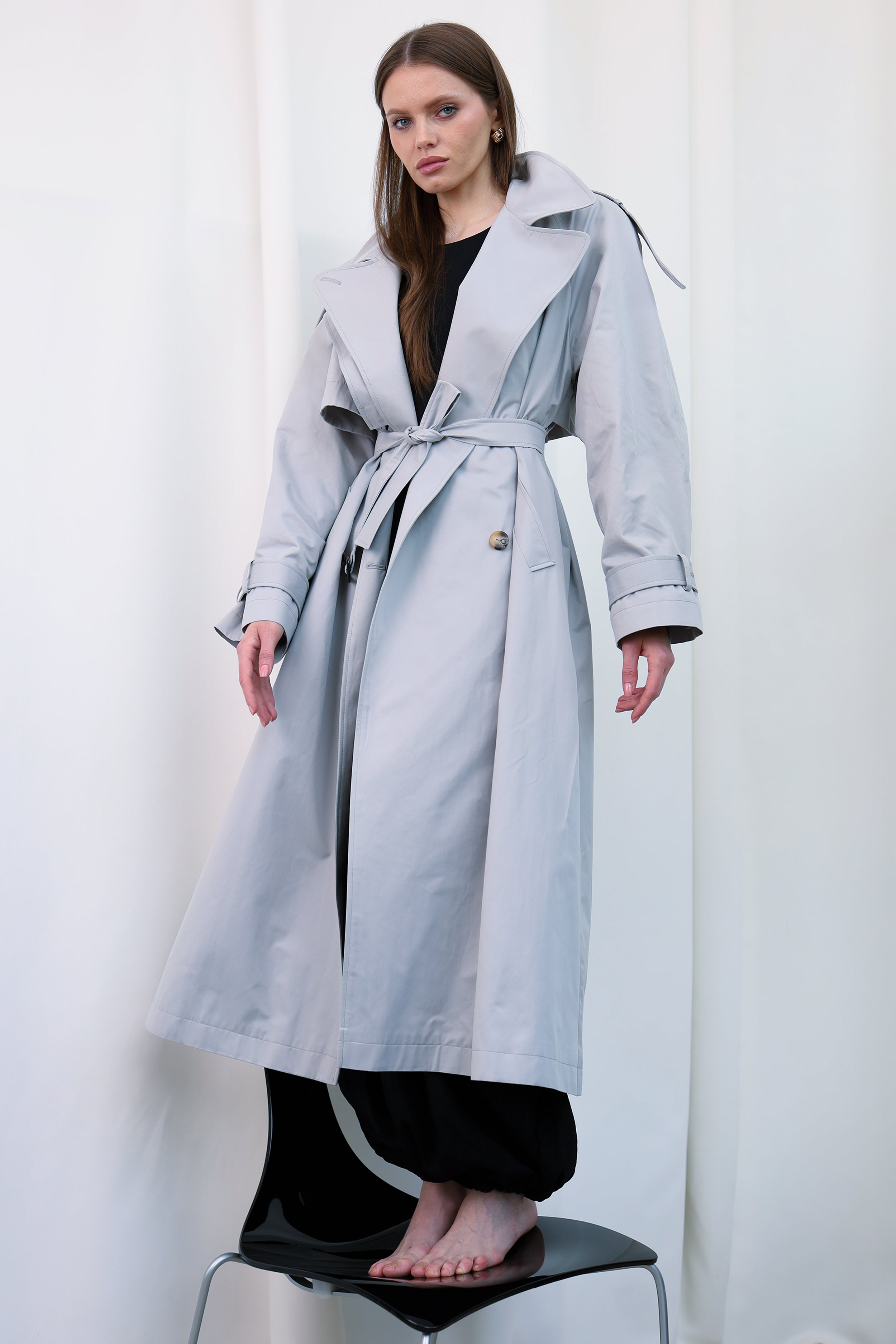Тренч MILANO MAXI / сірий