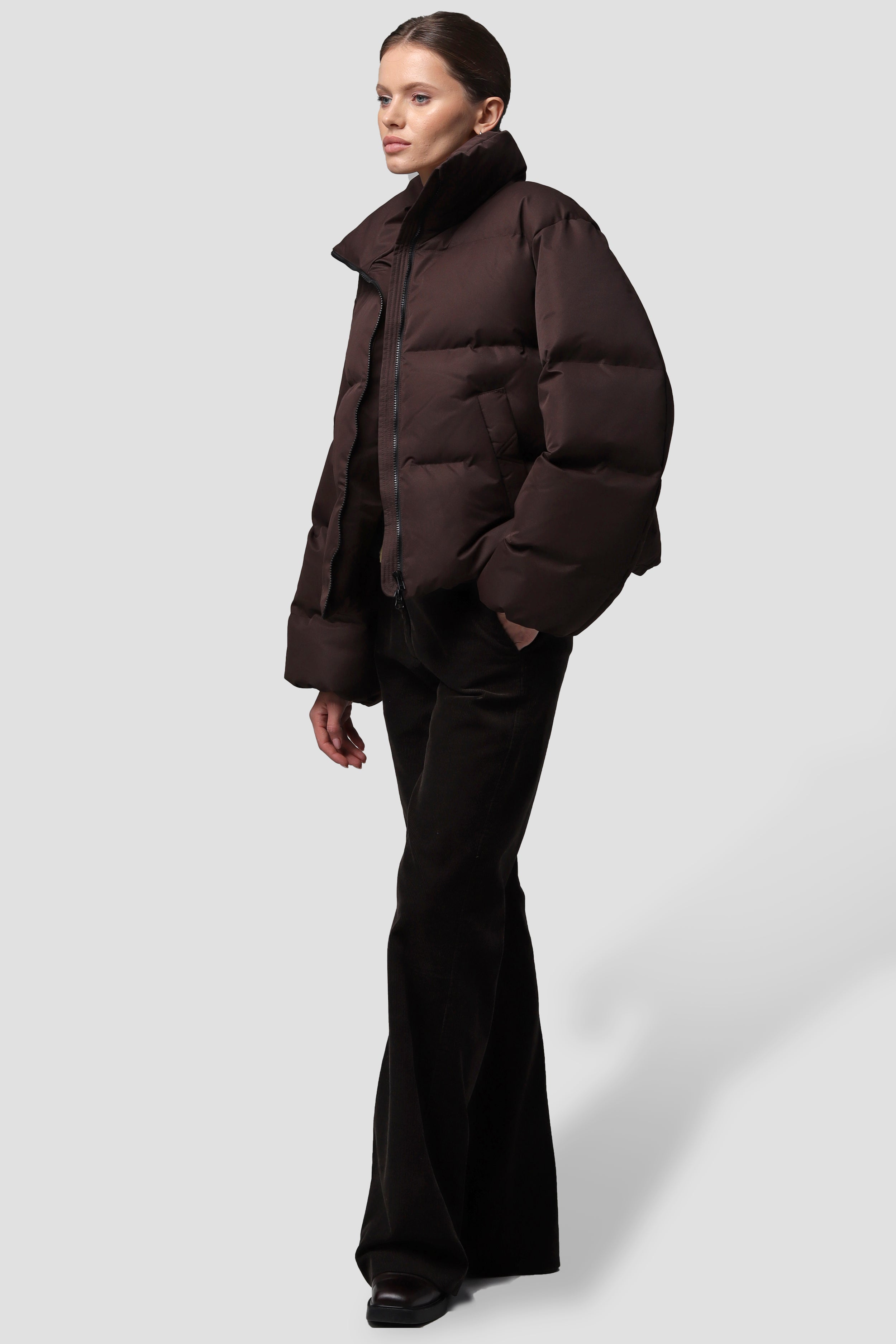 MORITZ puffer jacket in chocolate