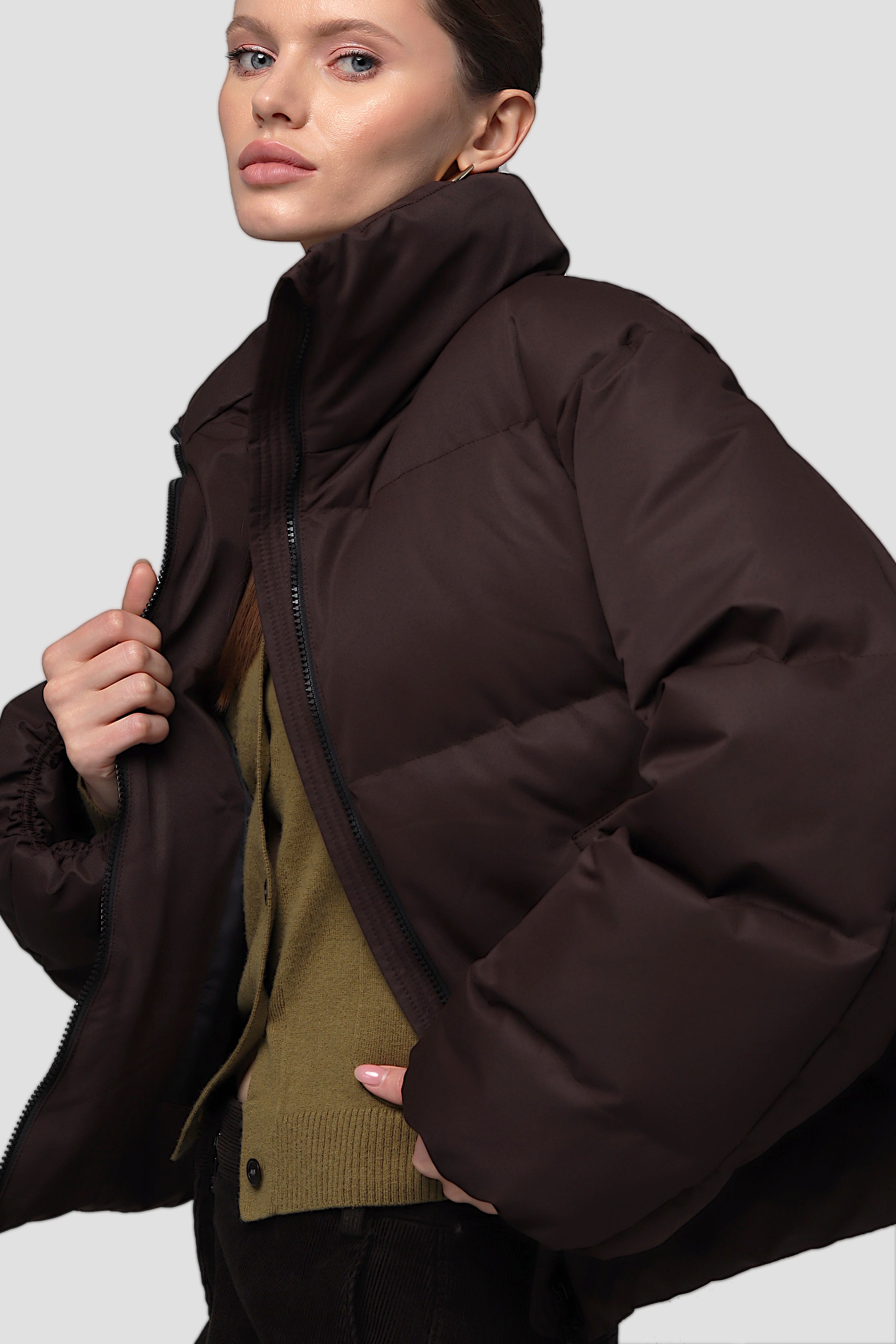 MORITZ puffer jacket in chocolate