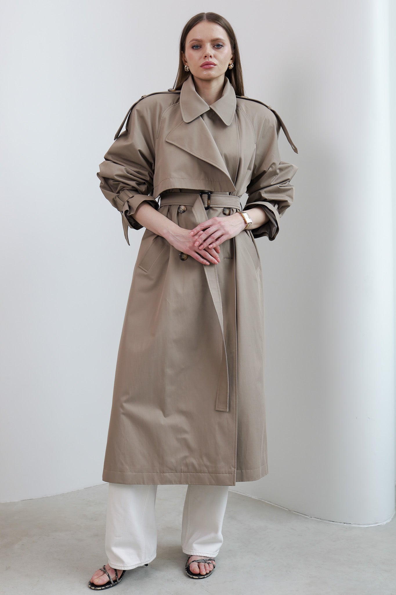 Тренч MILANO MAXI / бежевий