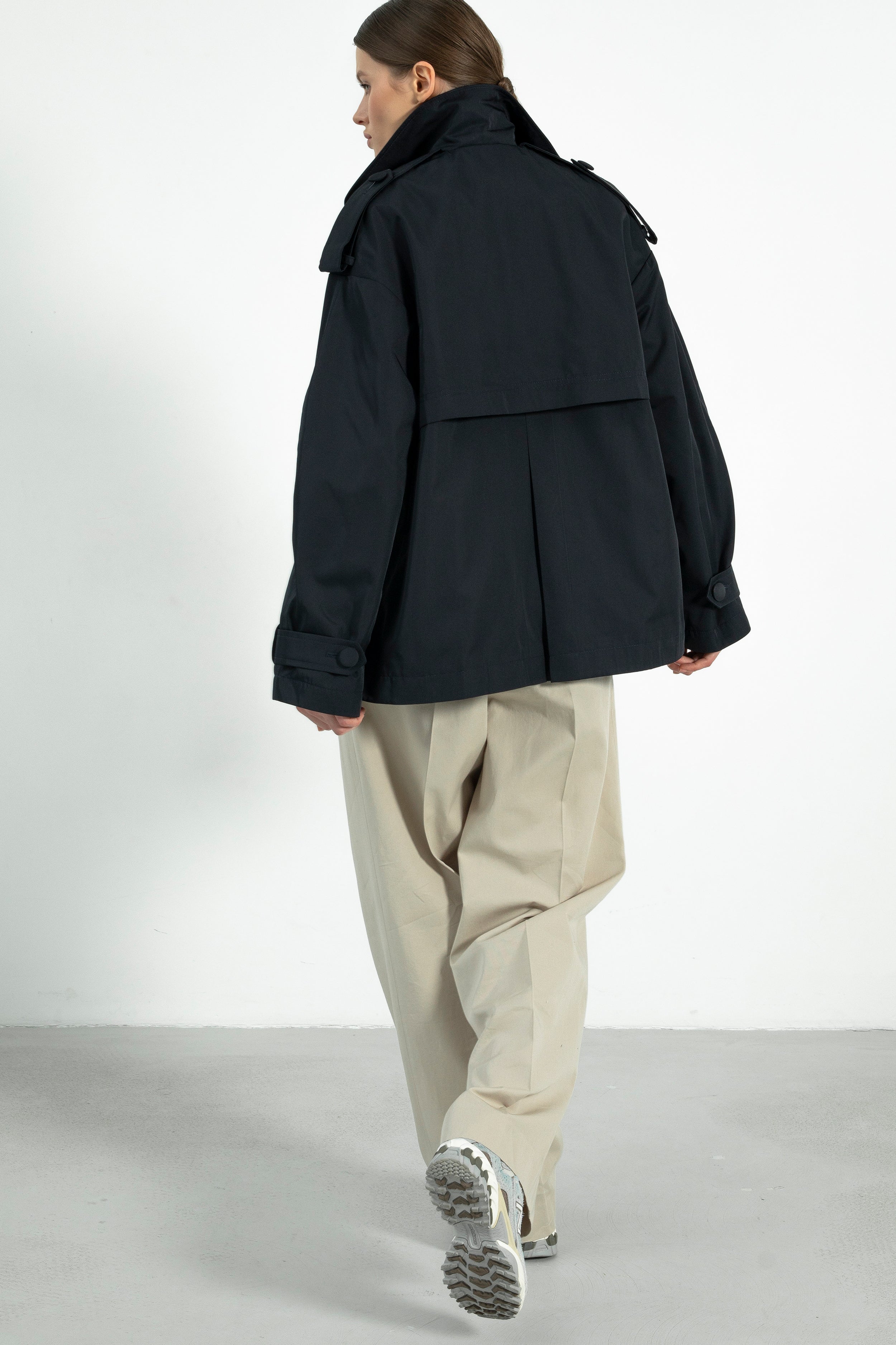 PARIS short trench coat / navy