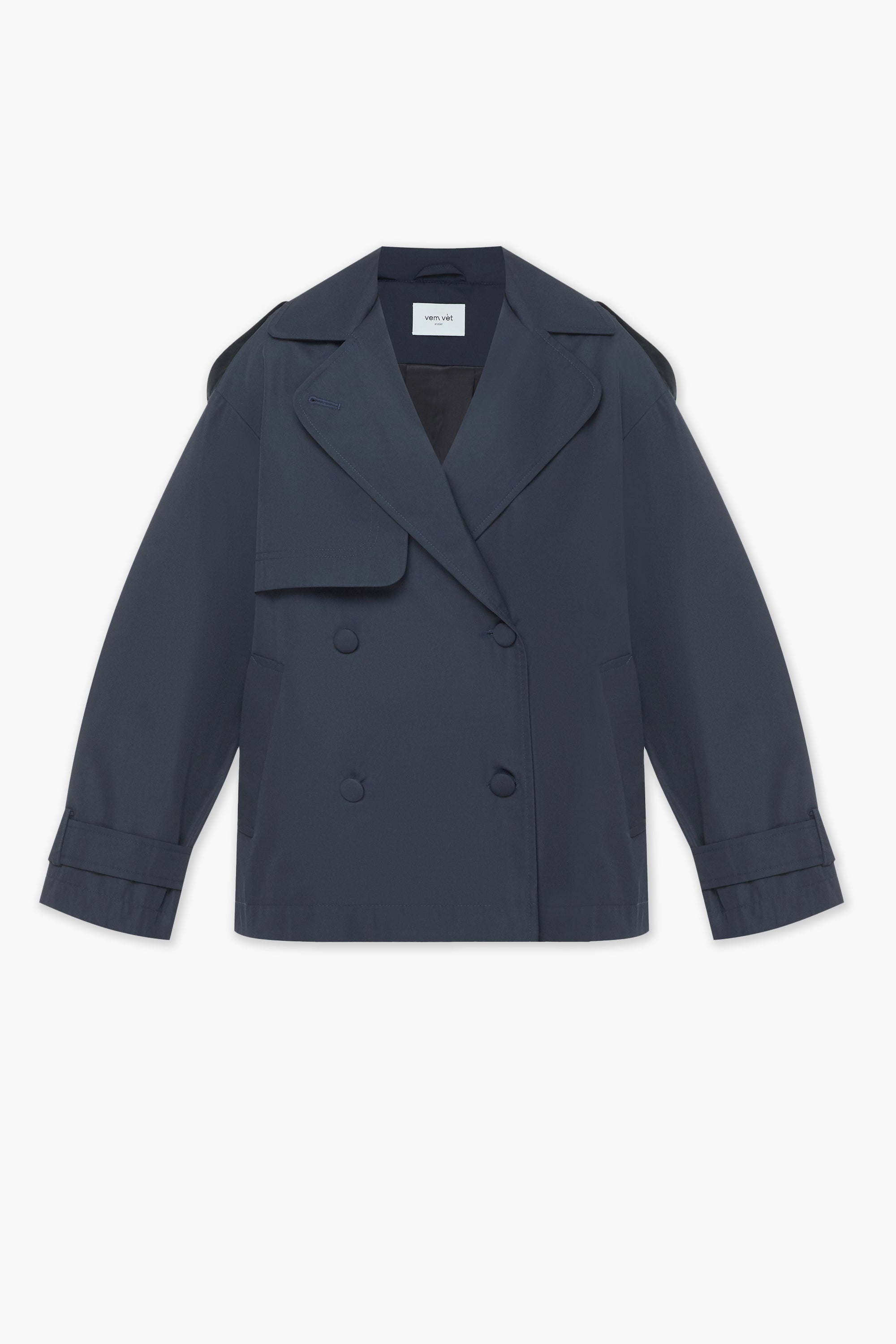 PARIS short trench coat / navy