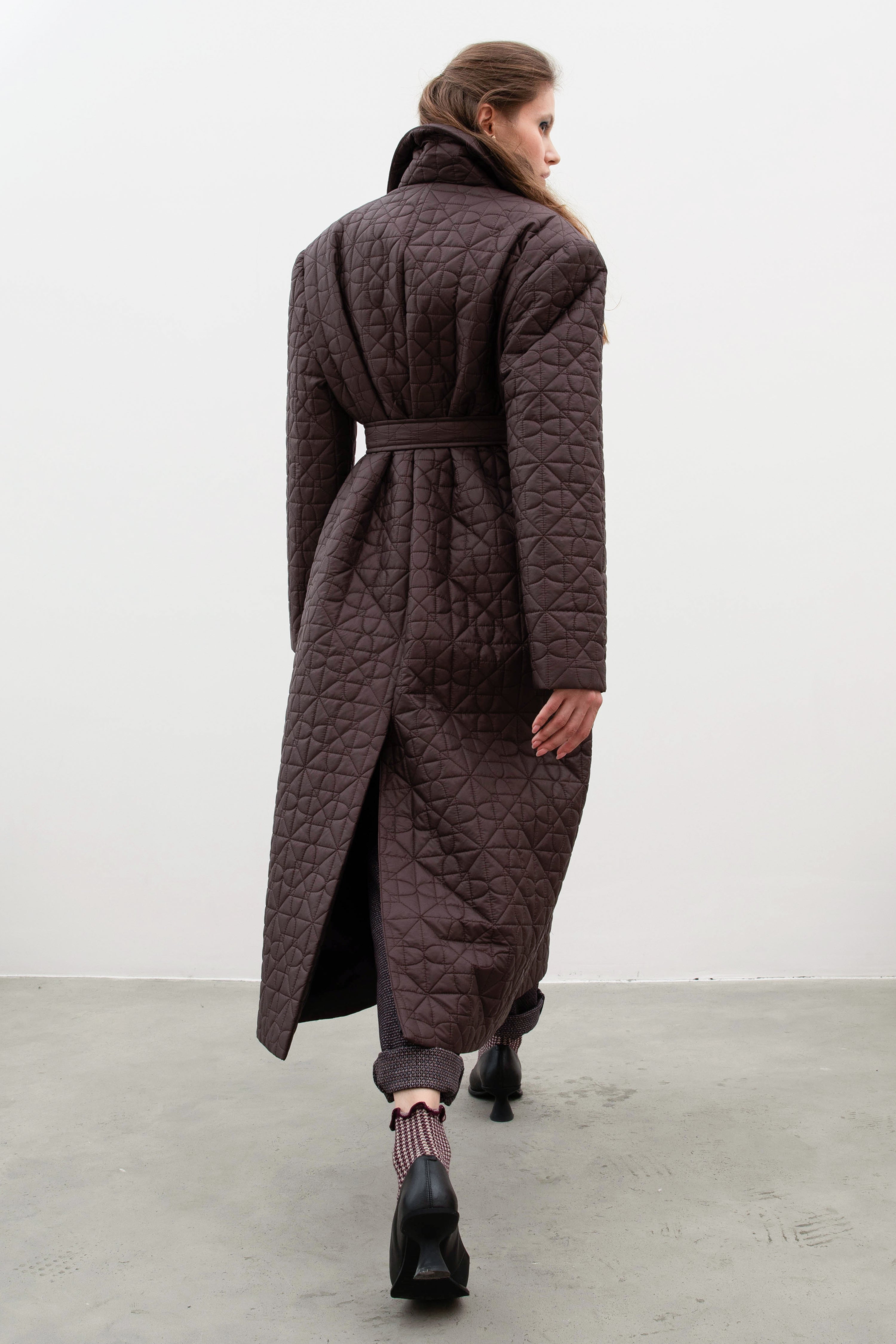 FREJA maxi coat / deep wine red