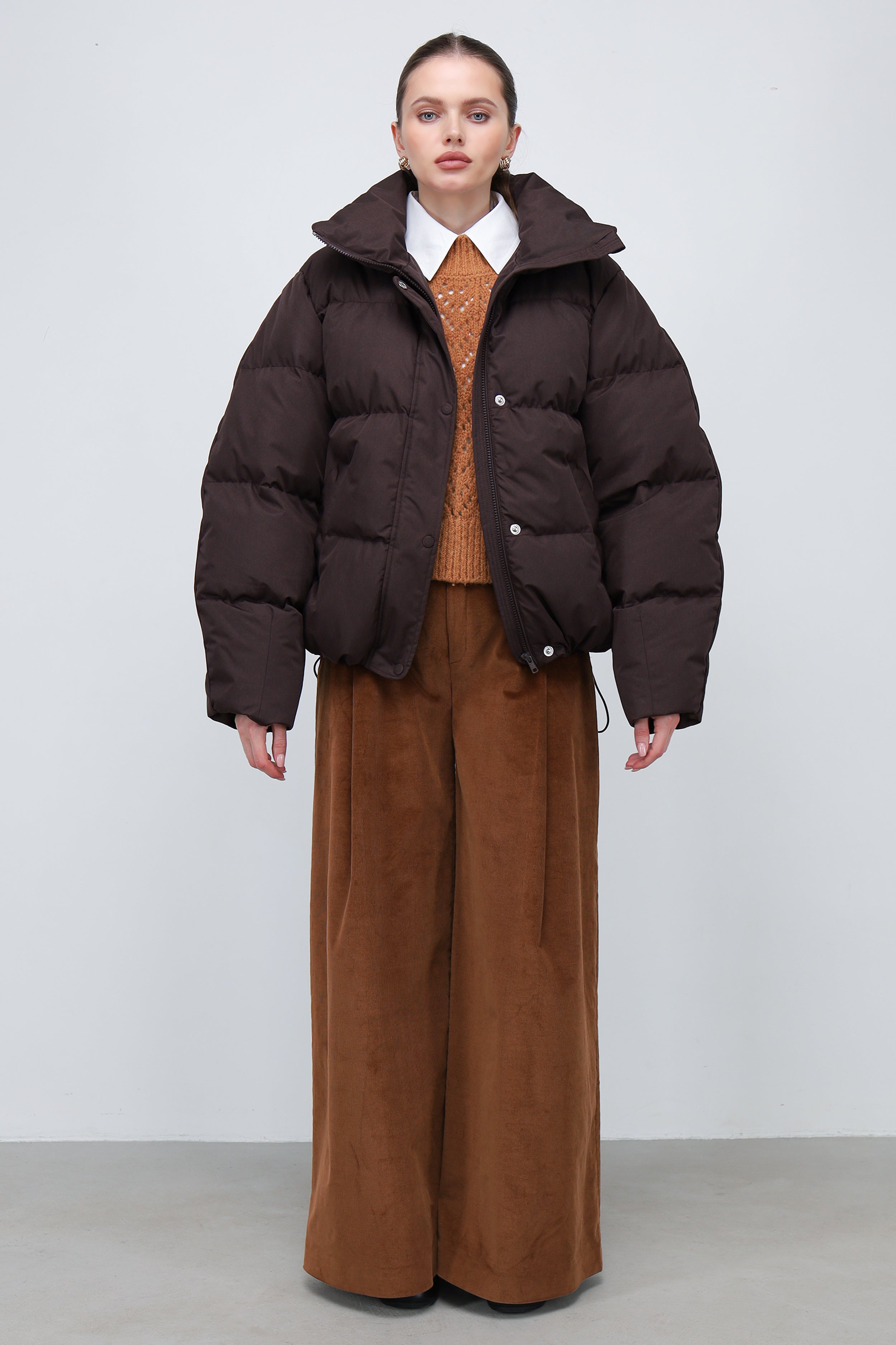 Пуховик VOSS / шоколадний