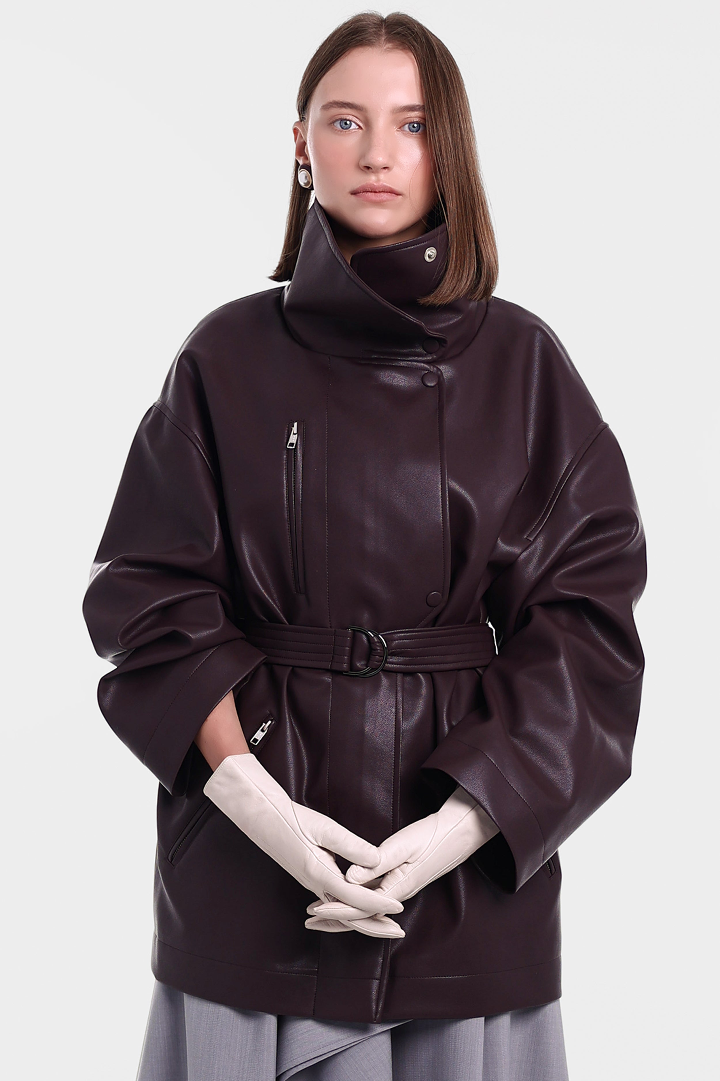 CAROLINE jacket in brushed burgundy