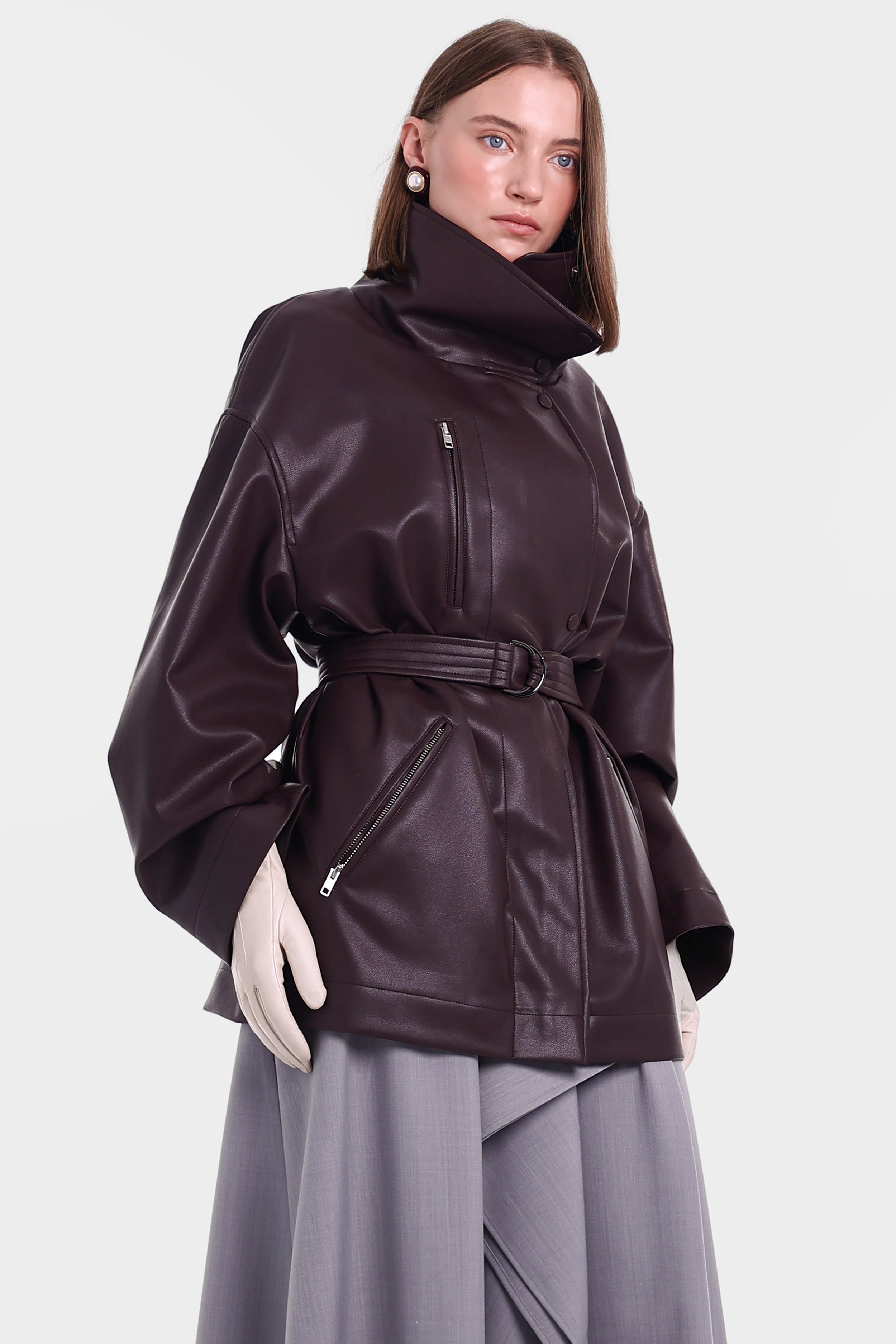 CAROLINE jacket in brushed burgundy