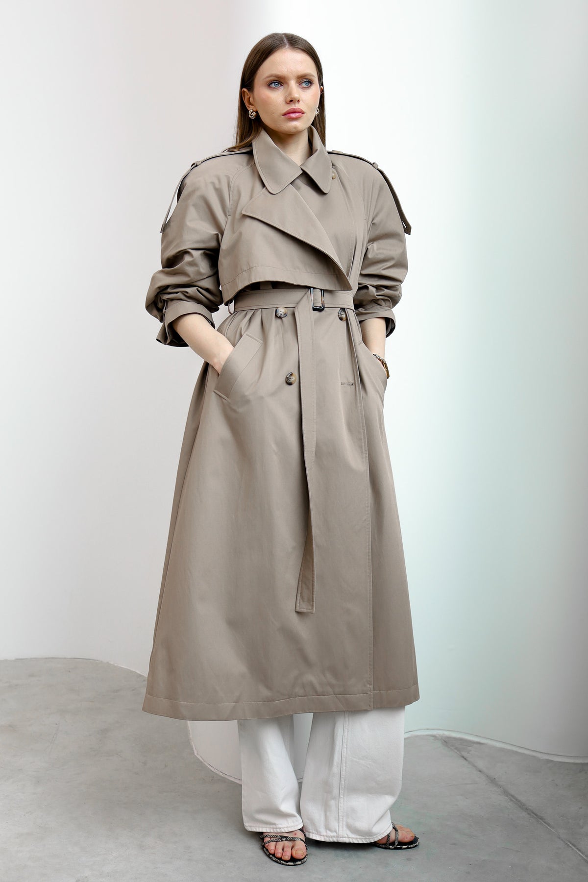 Тренч MILANO MAXI / бежевий