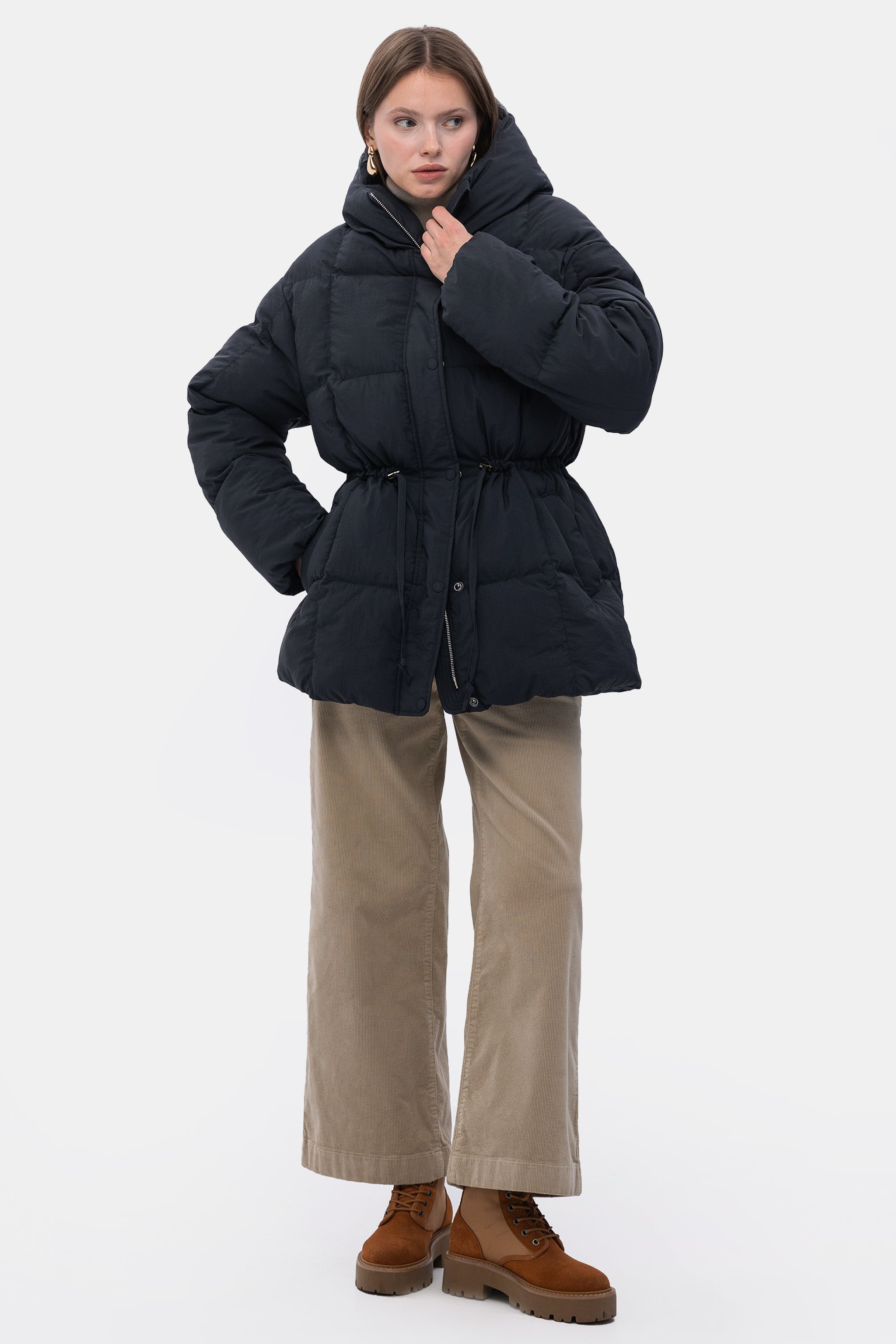 RONNE puffer jacket in graphite