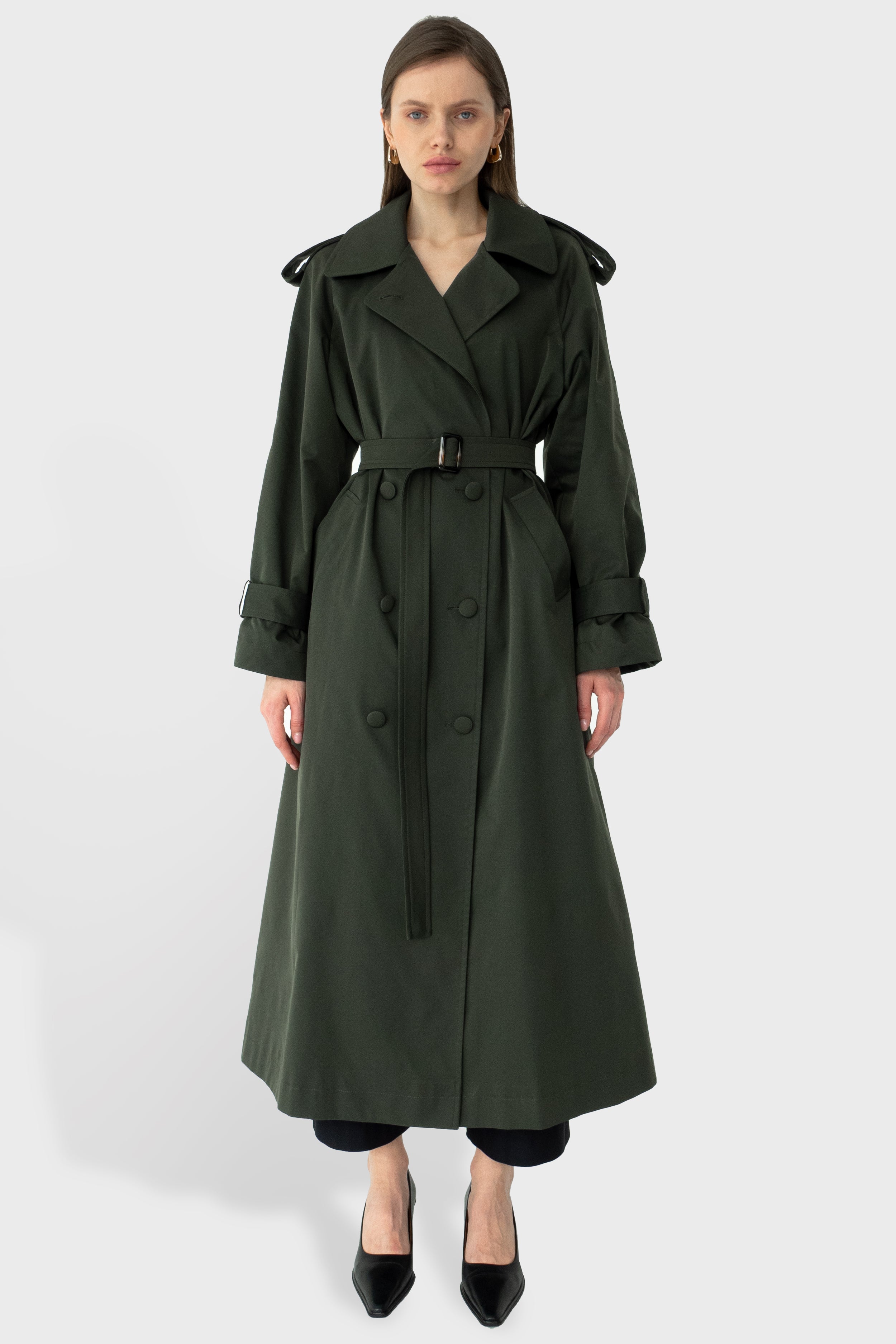 AMSTERDAM trench coat / forest green