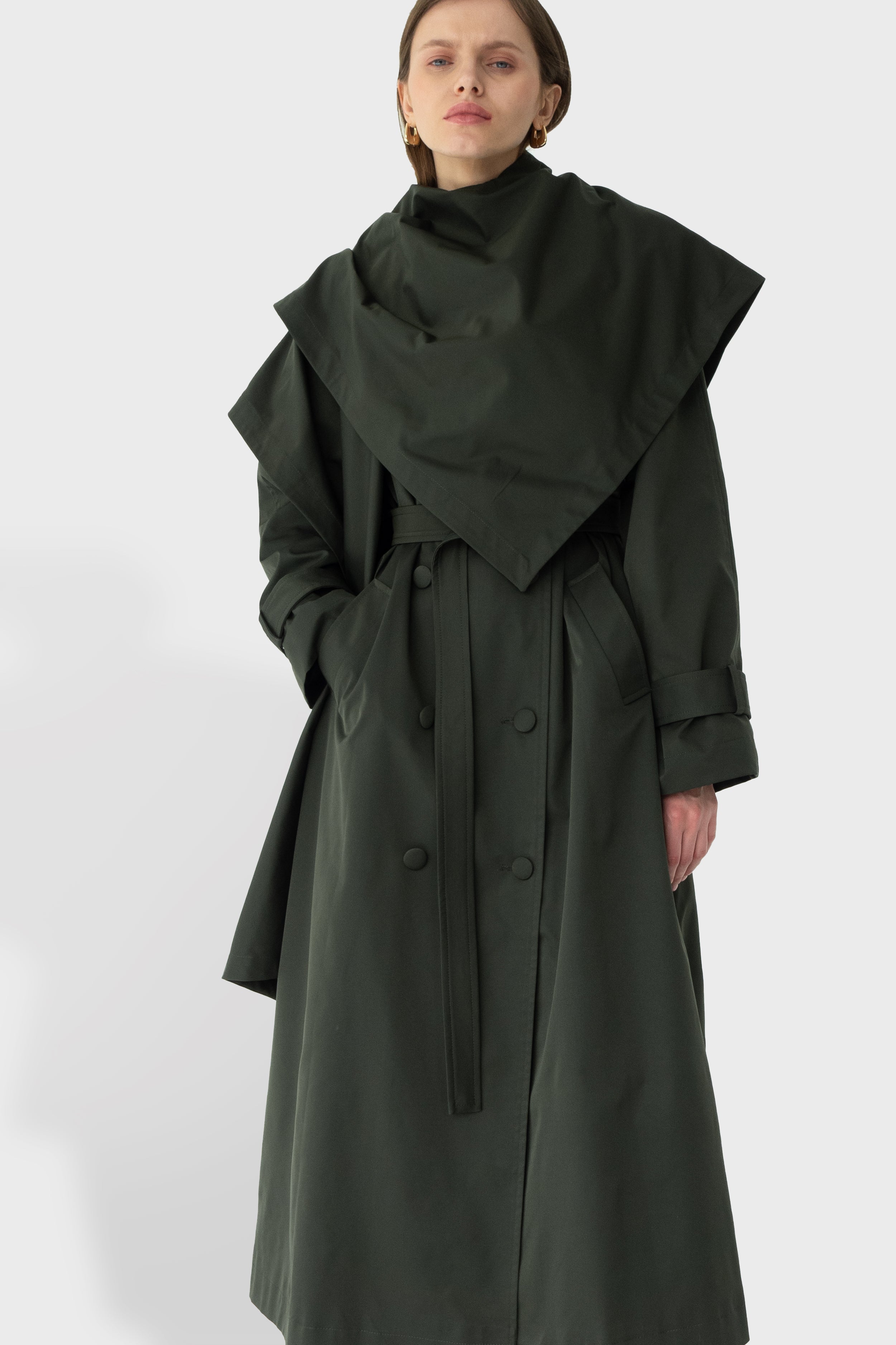 AMSTERDAM trench coat / forest green